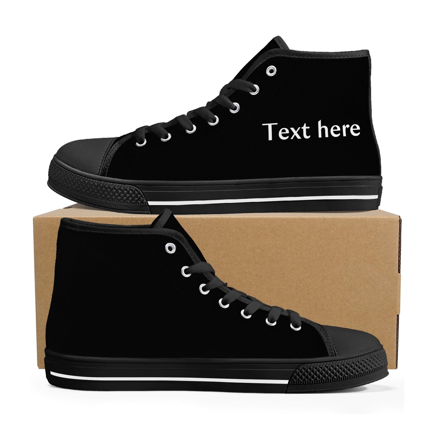Mens High Top Canvas Shoes - Customized Tongue