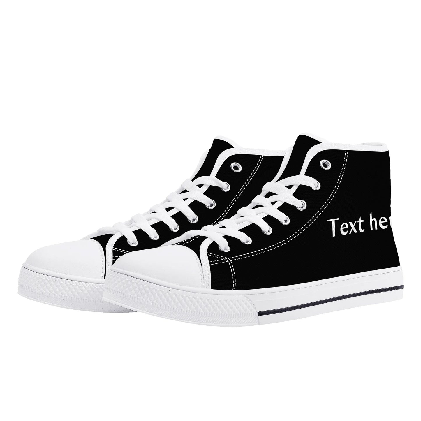Mens High Top Canvas Shoes - Customized Tongue