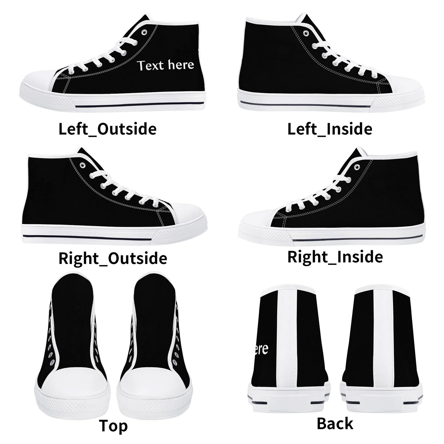 Mens High Top Canvas Shoes - Customized Tongue