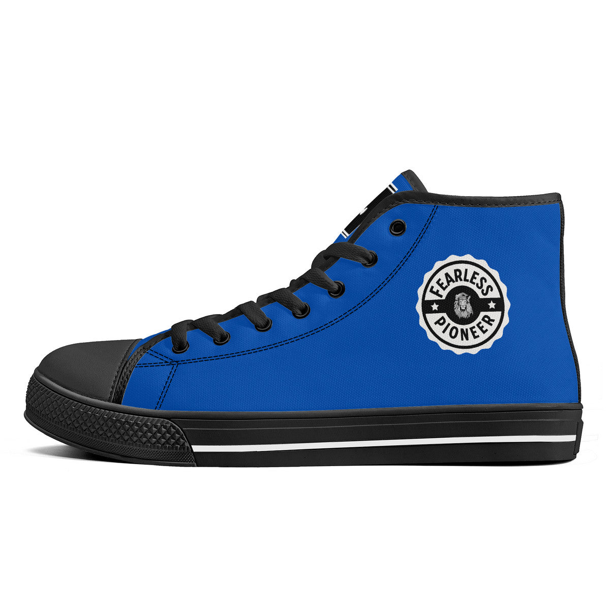 Copy of Fearless Pioneer High-Top Canvas Shoes With Customized Tongue - Black
