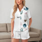 180gsm Ruffled Short-Sleeve Pajama Set(All-Over Printing)