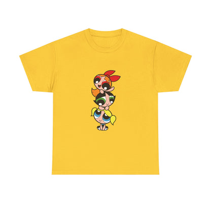 Powerpuff Girls Unisex Heavy Cotton Tee - Cute Cartoon Graphic Tee for Fans