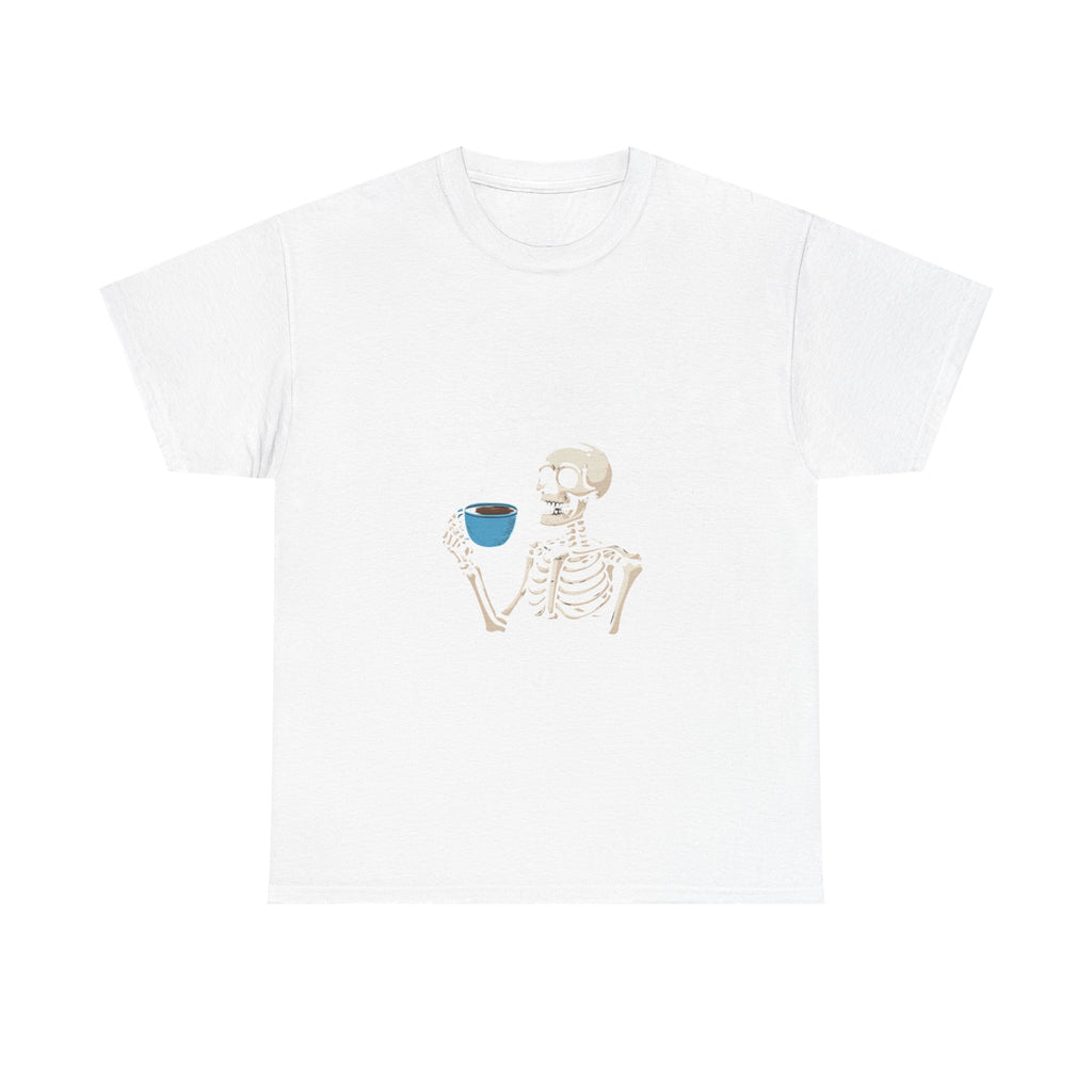 Coffee Skeleton Unisex Heavy Cotton Tee - Perfect for Casual Days