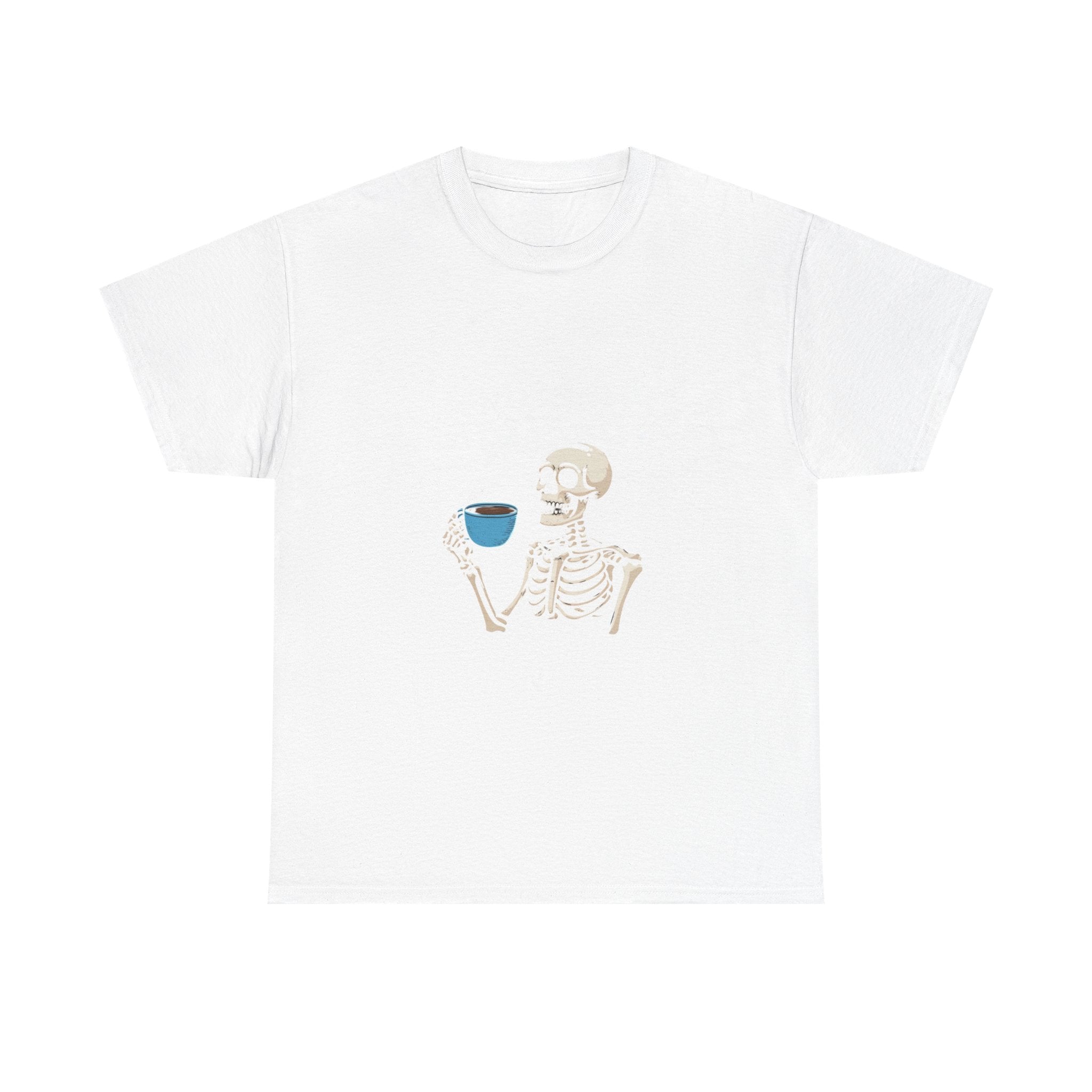 Coffee Skeleton Unisex Heavy Cotton Tee - Perfect for Casual Days