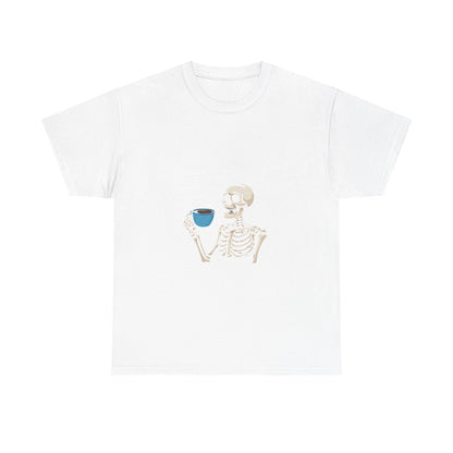 Coffee Skeleton Unisex Heavy Cotton Tee - Perfect for Casual Days