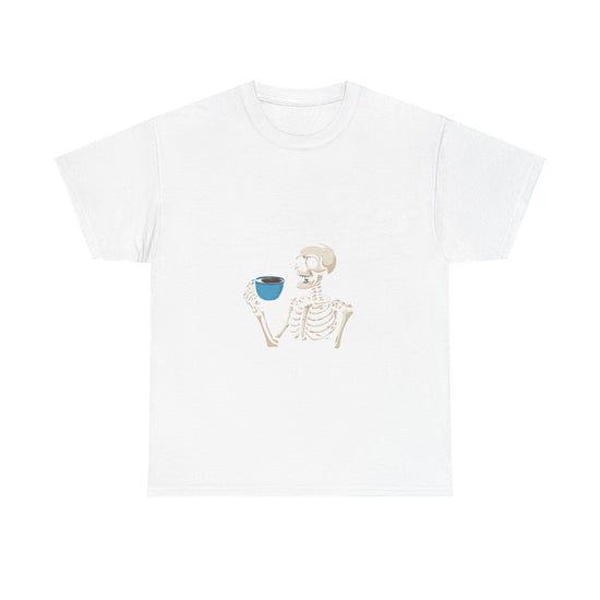 Coffee Skeleton Unisex Heavy Cotton Tee - Perfect for Casual Days