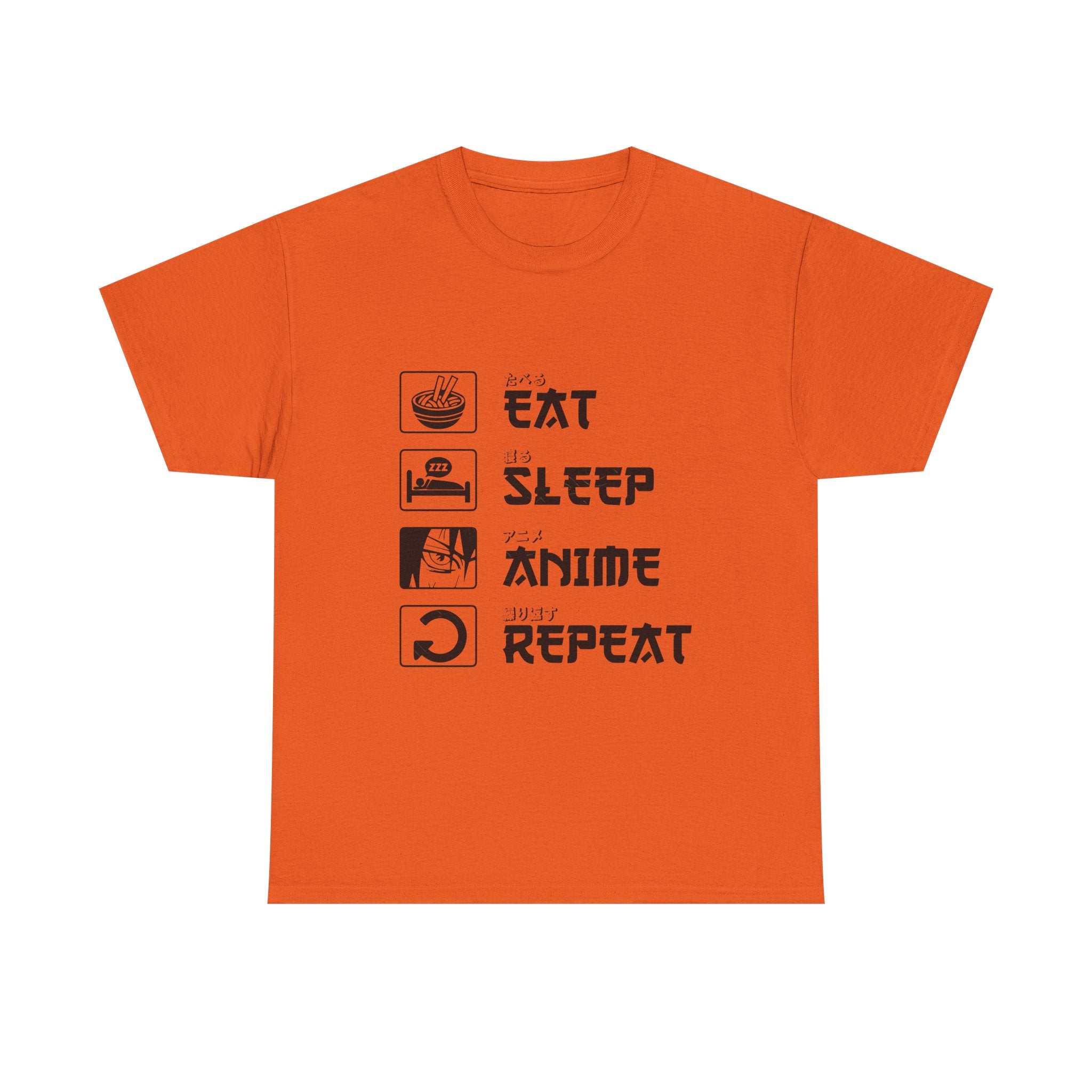 Unisex Heavy Cotton Tee - Eat Sleep Anime Repeat - Perfect for Anime Lovers