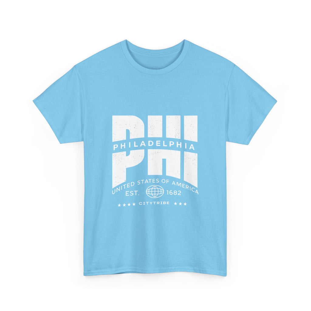 Philly  Unisex Heavy Cotton Tee - City Tribal Design for Casual Wear