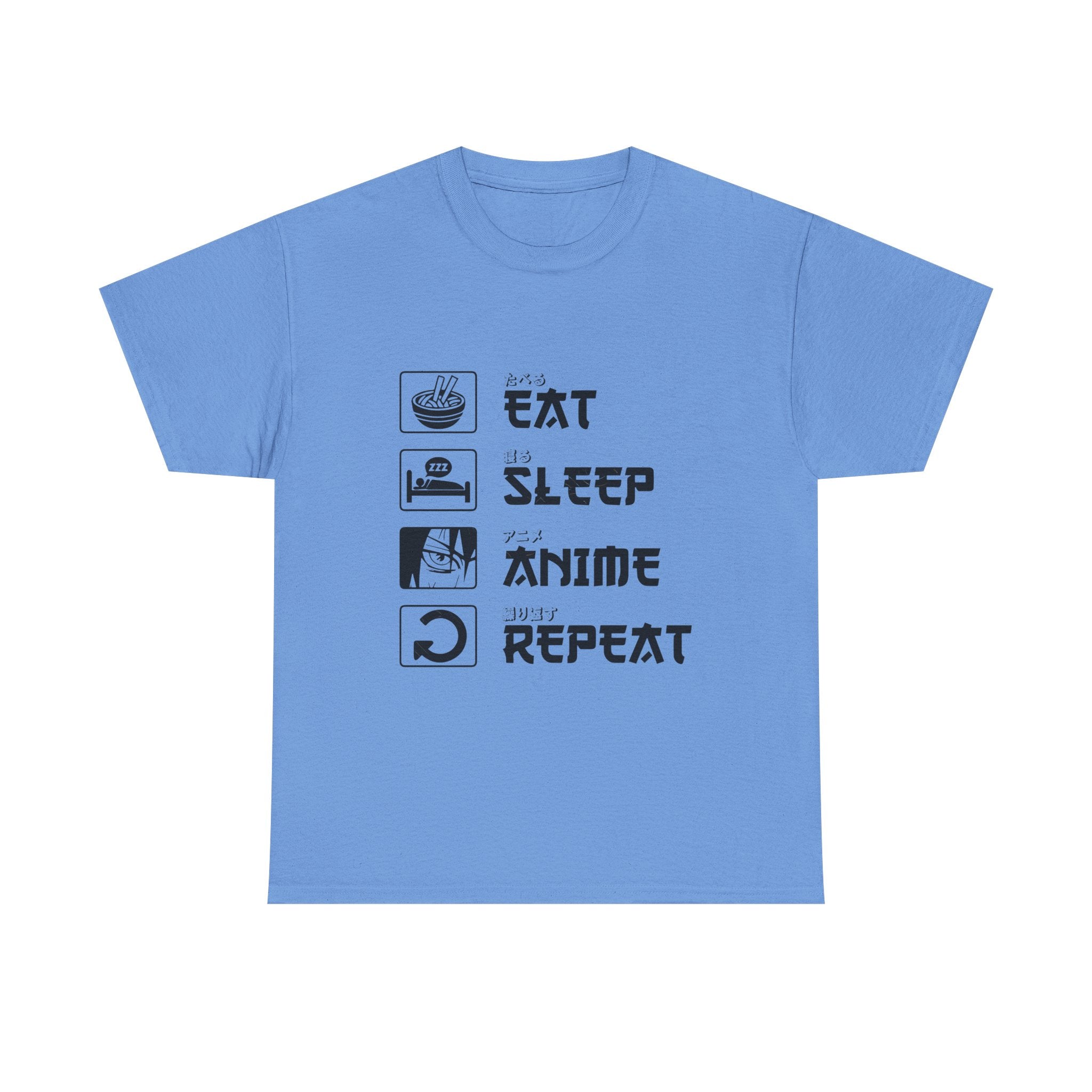 Unisex Heavy Cotton Tee - Eat Sleep Anime Repeat - Perfect for Anime Lovers