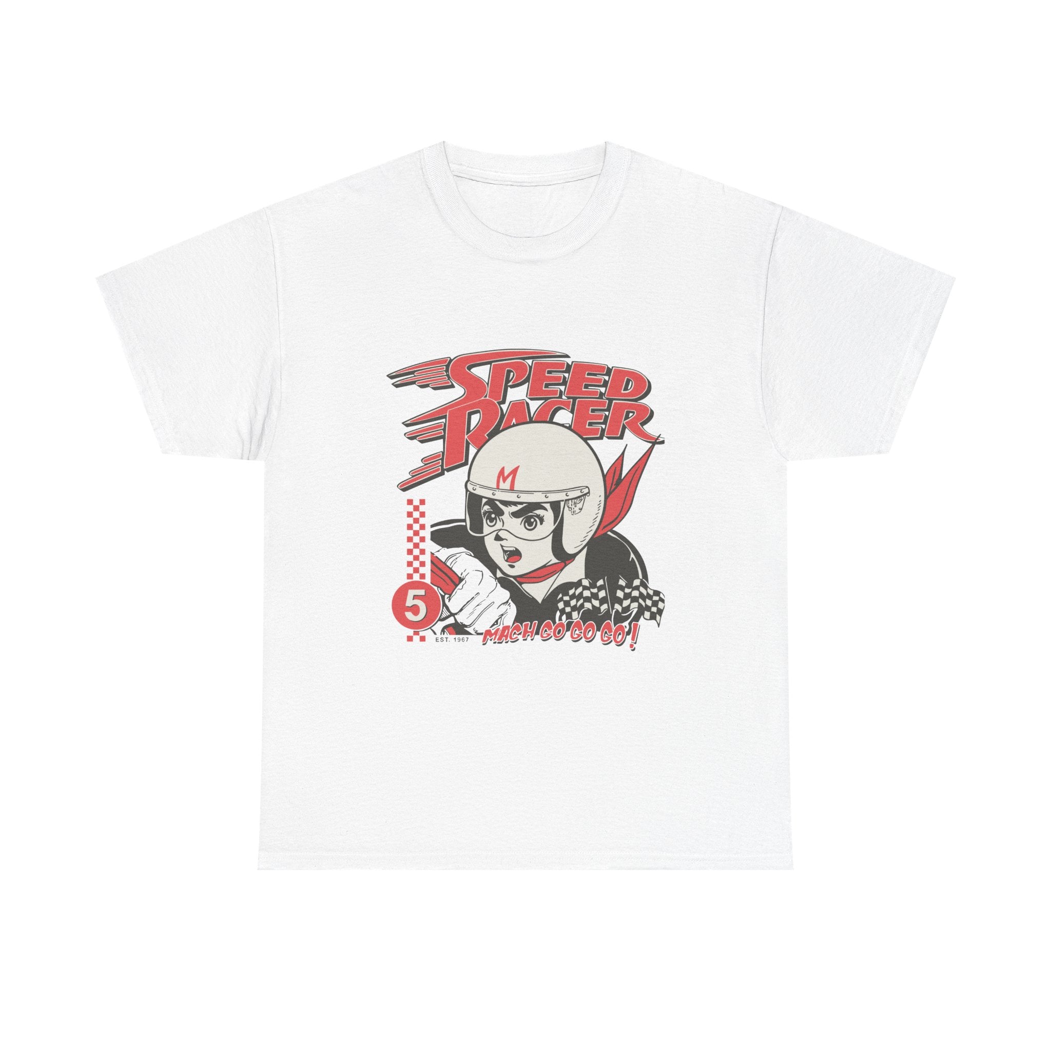 Speed Racer Unisex Heavy Cotton Tee - Retro Racer Graphic T-Shirt