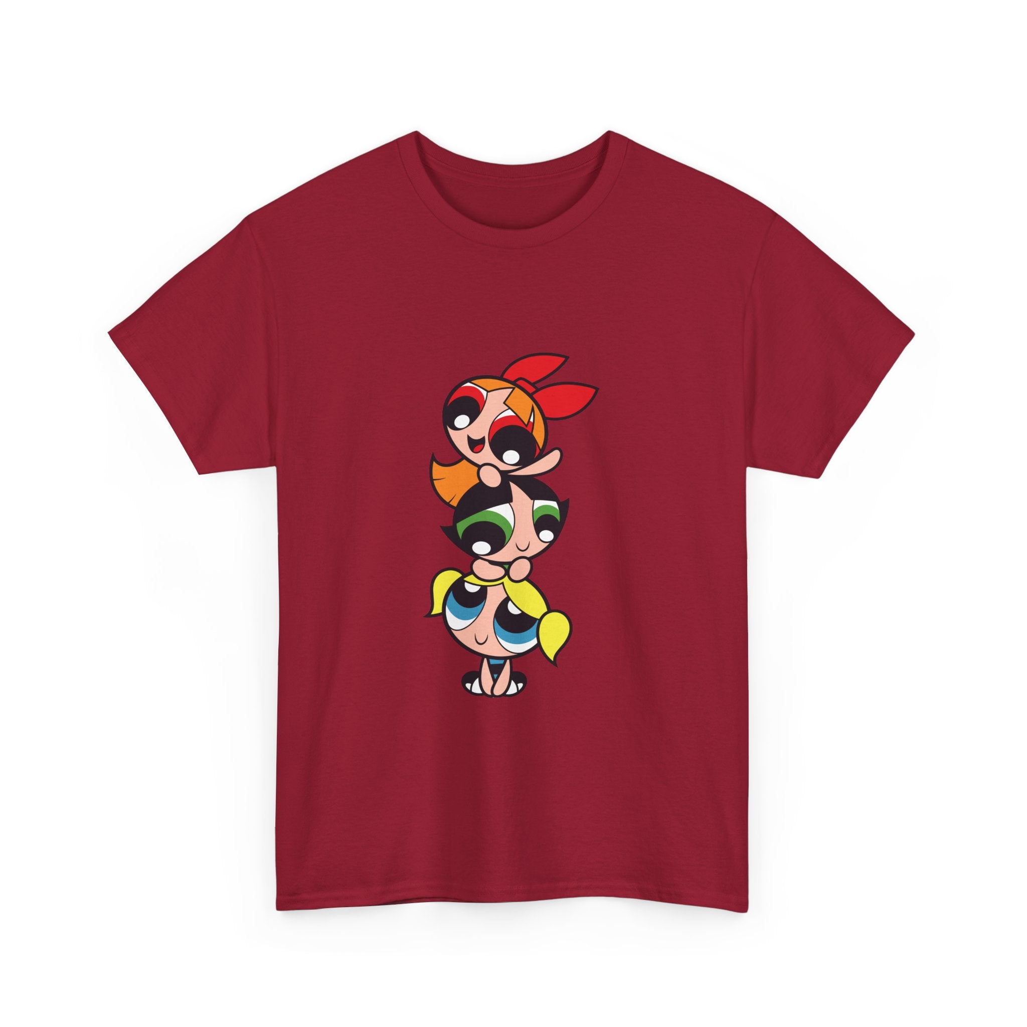 Powerpuff Girls Unisex Heavy Cotton Tee - Cute Cartoon Graphic Tee for Fans