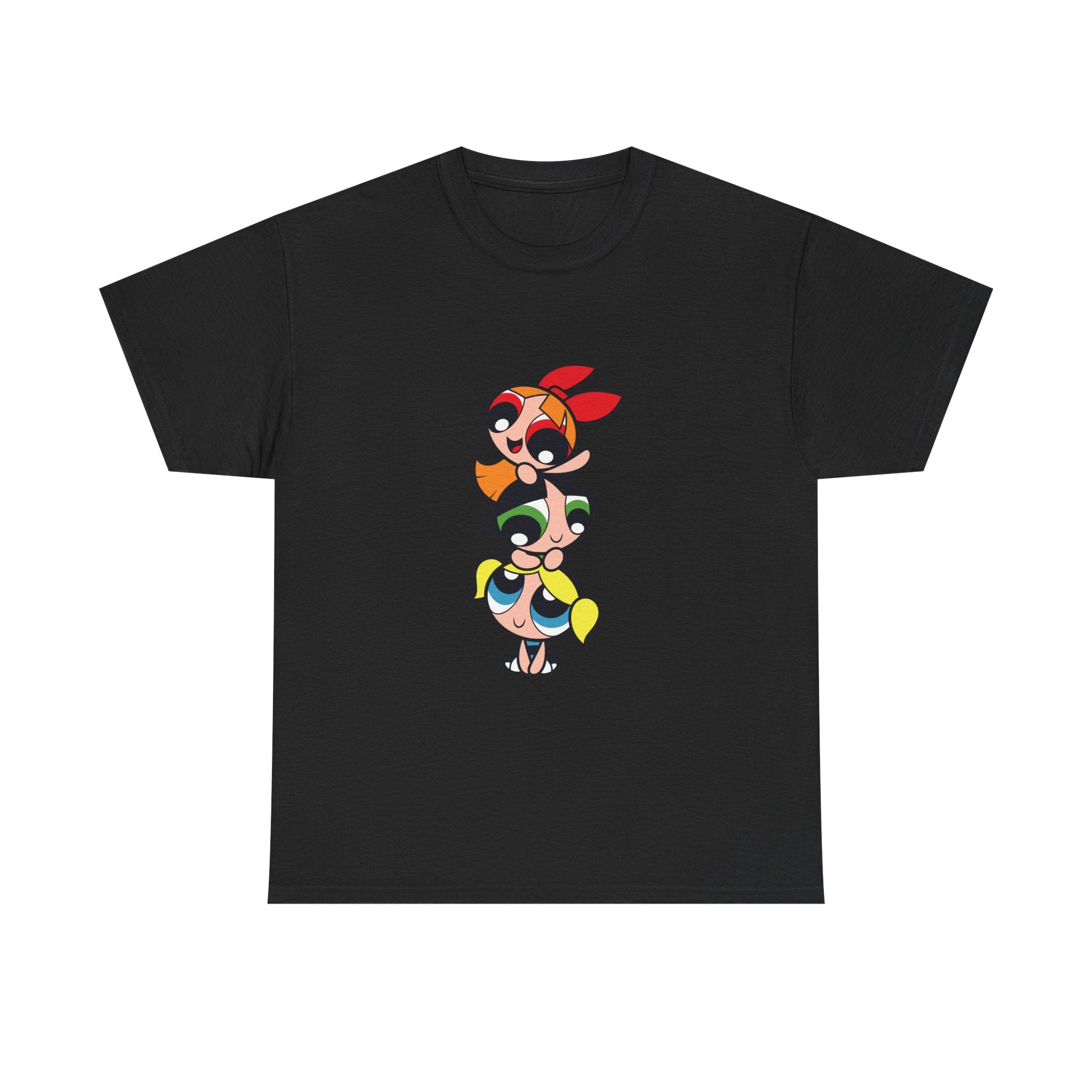 Powerpuff Girls Unisex Heavy Cotton Tee - Cute Cartoon Graphic Tee for Fans