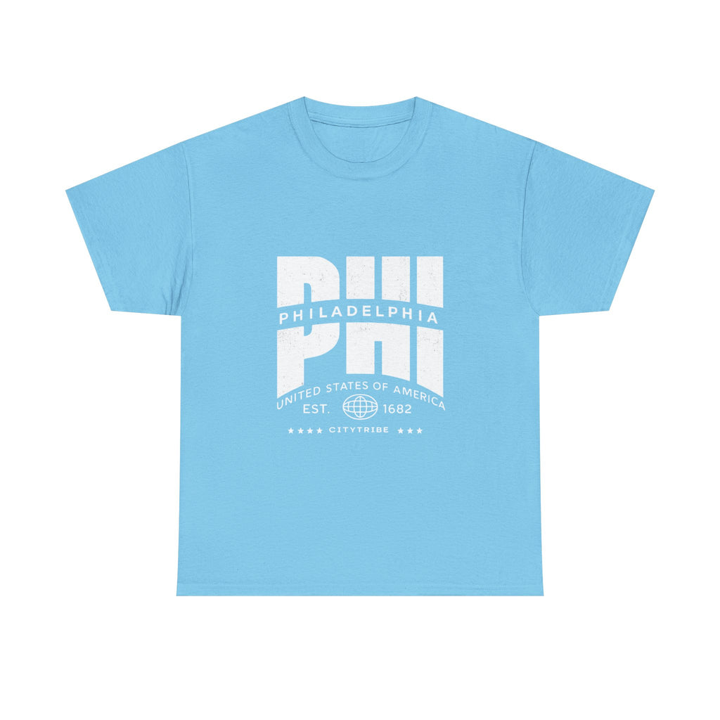 Philly  Unisex Heavy Cotton Tee - City Tribal Design for Casual Wear