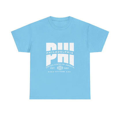 Philly  Unisex Heavy Cotton Tee - City Tribal Design for Casual Wear