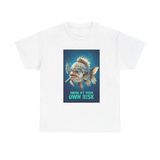 Swim at Your Own Risk Fish Graphic Tee for Fishing Enthusiasts