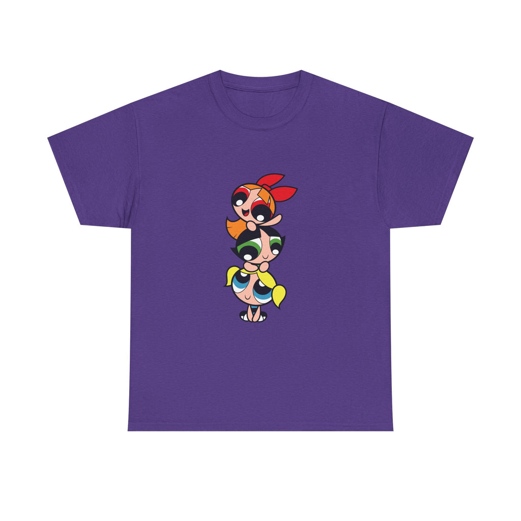 Powerpuff Girls Unisex Heavy Cotton Tee - Cute Cartoon Graphic Tee for Fans