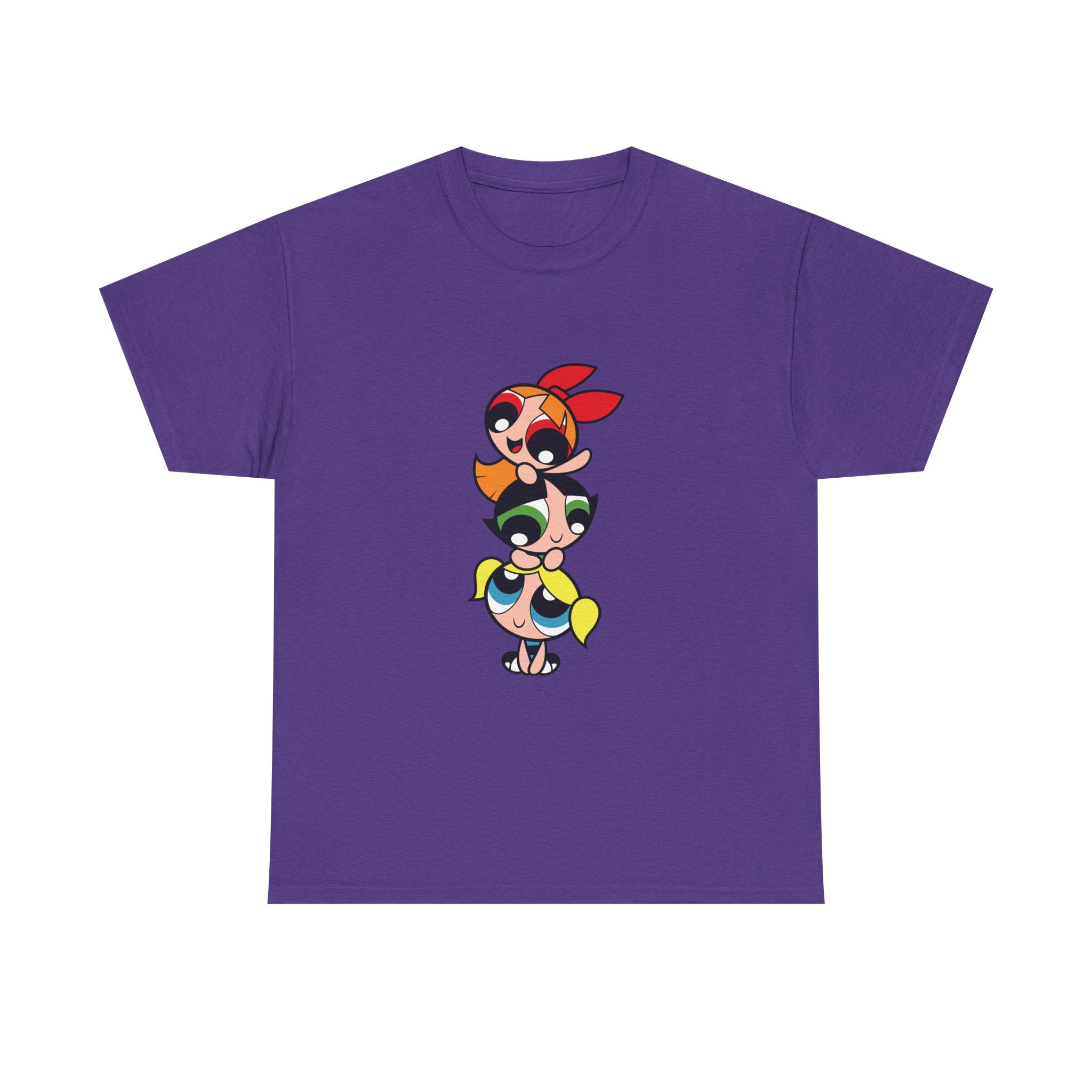 Powerpuff Girls Unisex Heavy Cotton Tee - Cute Cartoon Graphic Tee for Fans