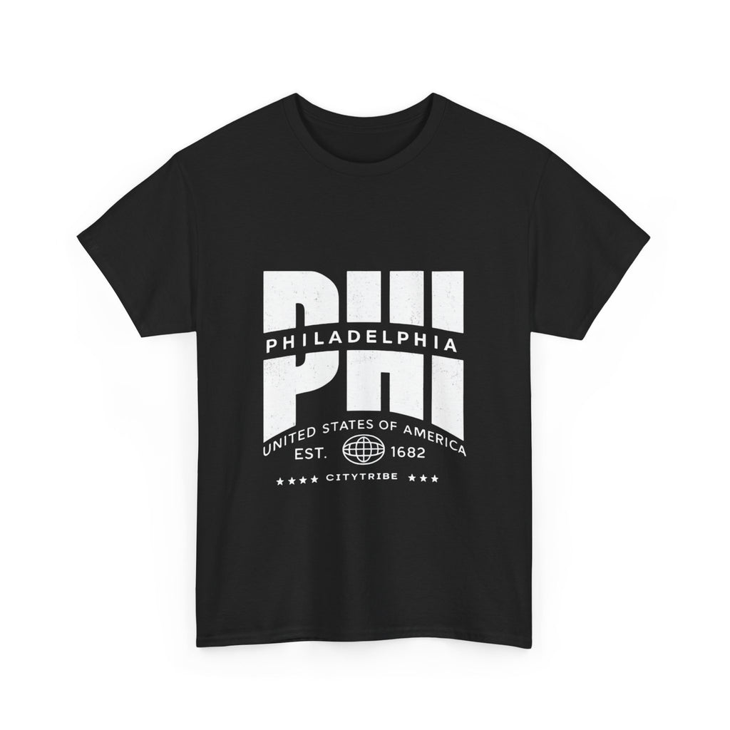 Philly  Unisex Heavy Cotton Tee - City Tribal Design for Casual Wear