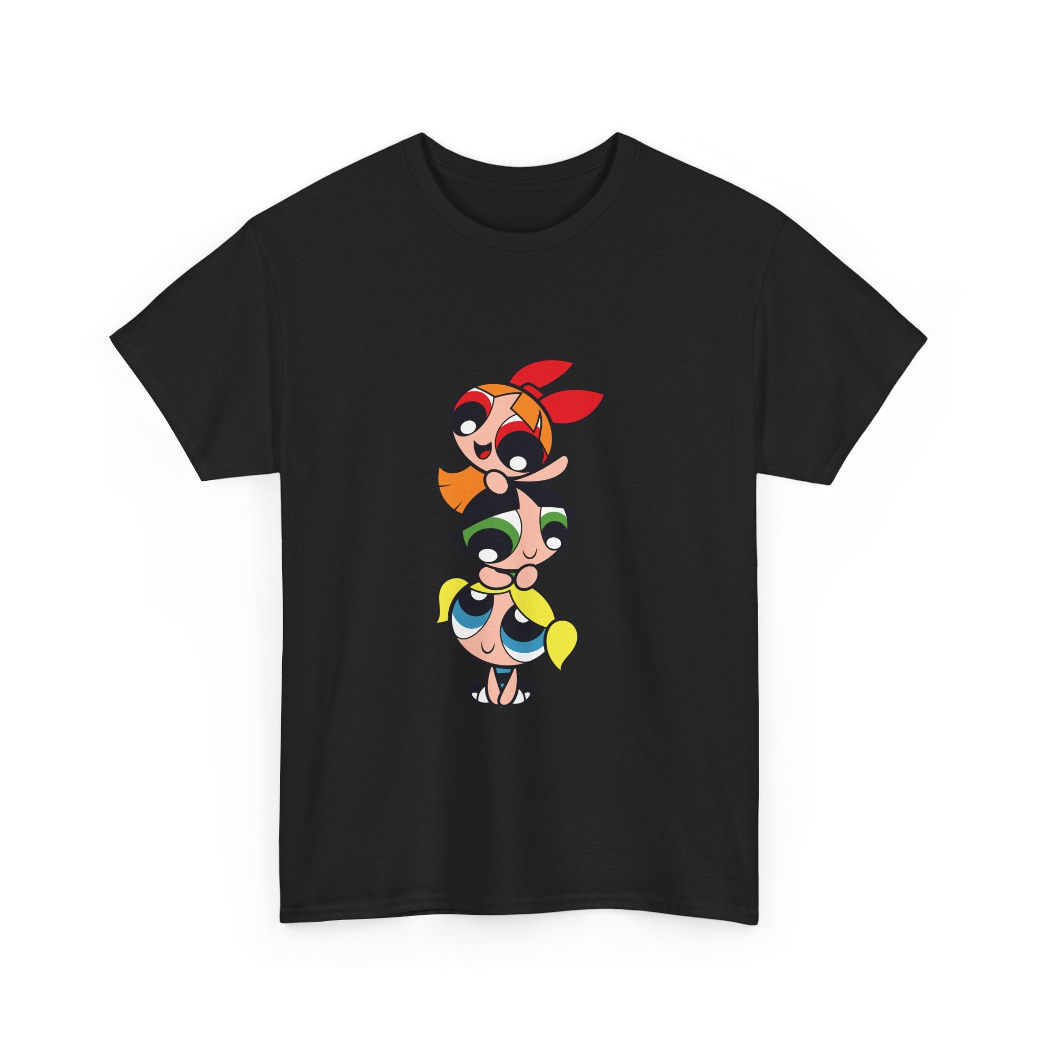 Powerpuff Girls Unisex Heavy Cotton Tee - Cute Cartoon Graphic Tee for Fans