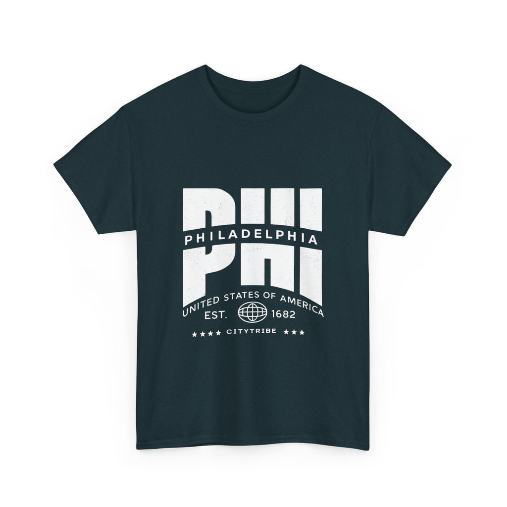 Philly  Unisex Heavy Cotton Tee - City Tribal Design for Casual Wear