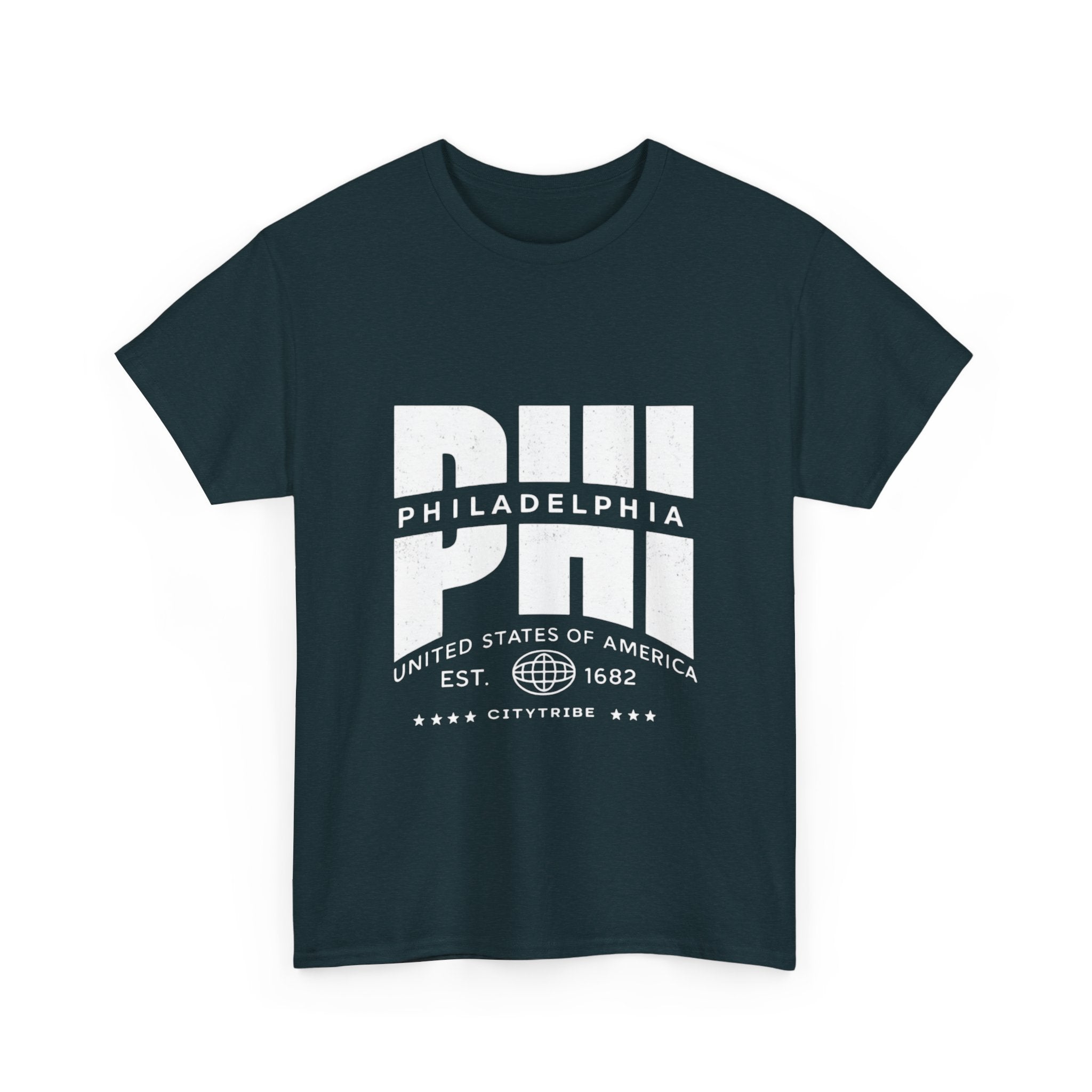 Philly  Unisex Heavy Cotton Tee - City Tribal Design for Casual Wear