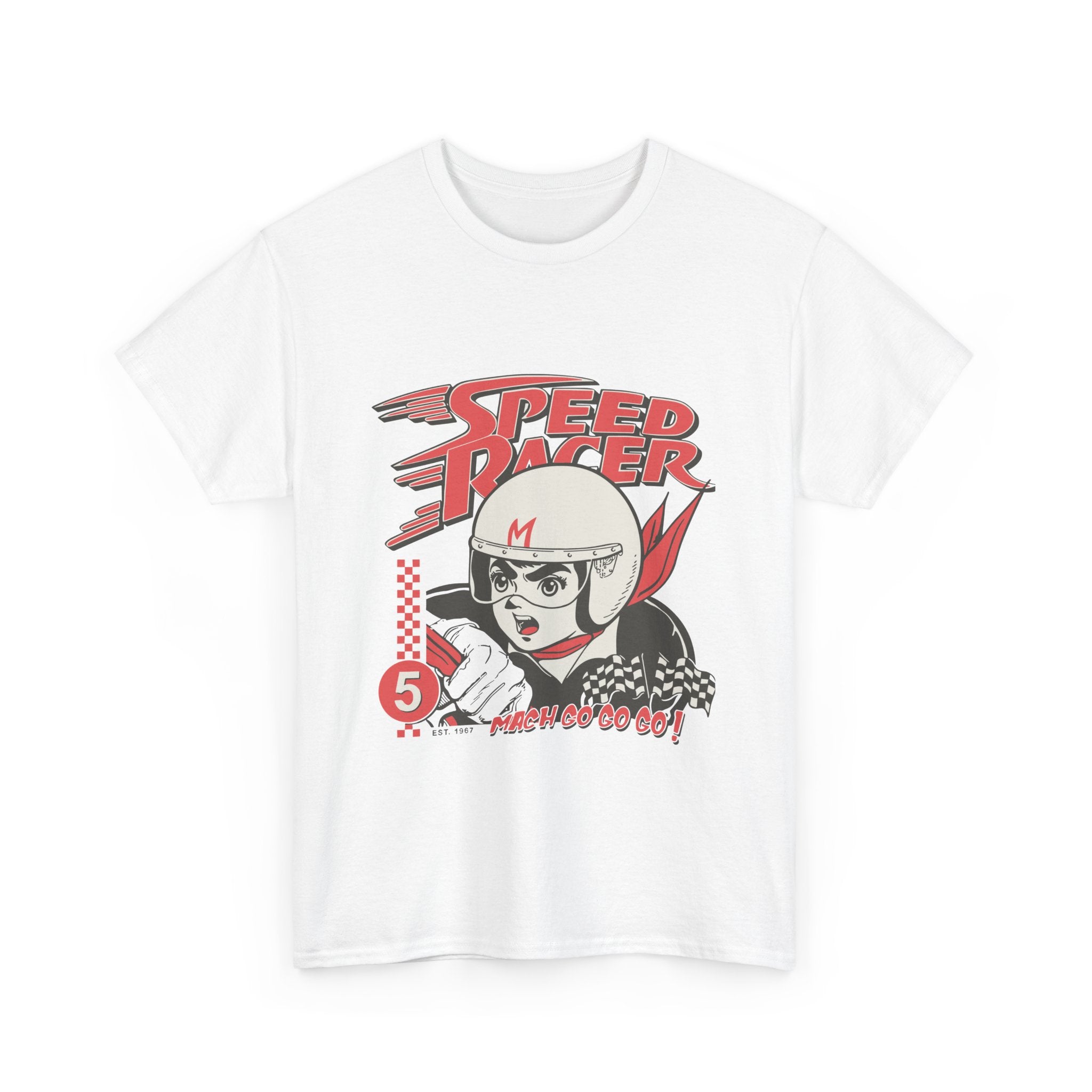 Speed Racer Unisex Heavy Cotton Tee - Retro Racer Graphic T-Shirt