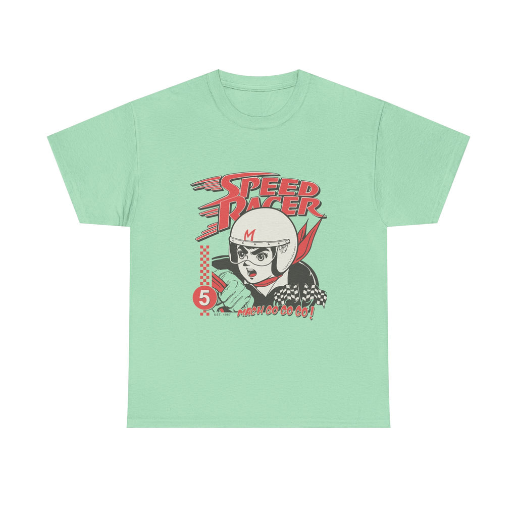 Speed Racer Unisex Heavy Cotton Tee - Retro Racer Graphic T-Shirt