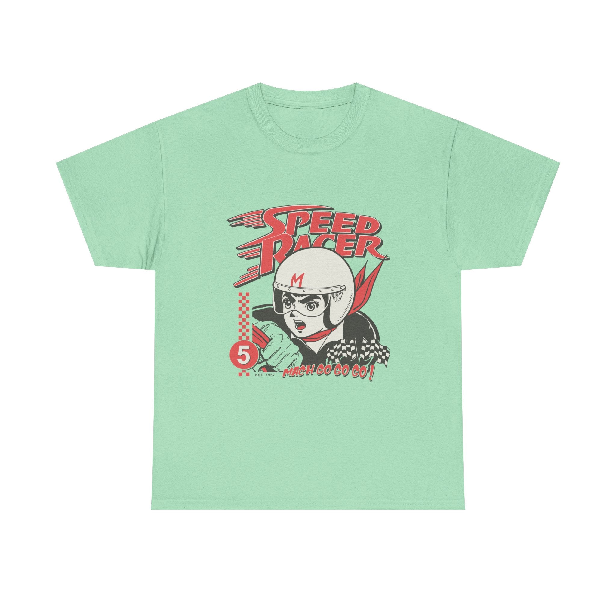 Speed Racer Unisex Heavy Cotton Tee - Retro Racer Graphic T-Shirt