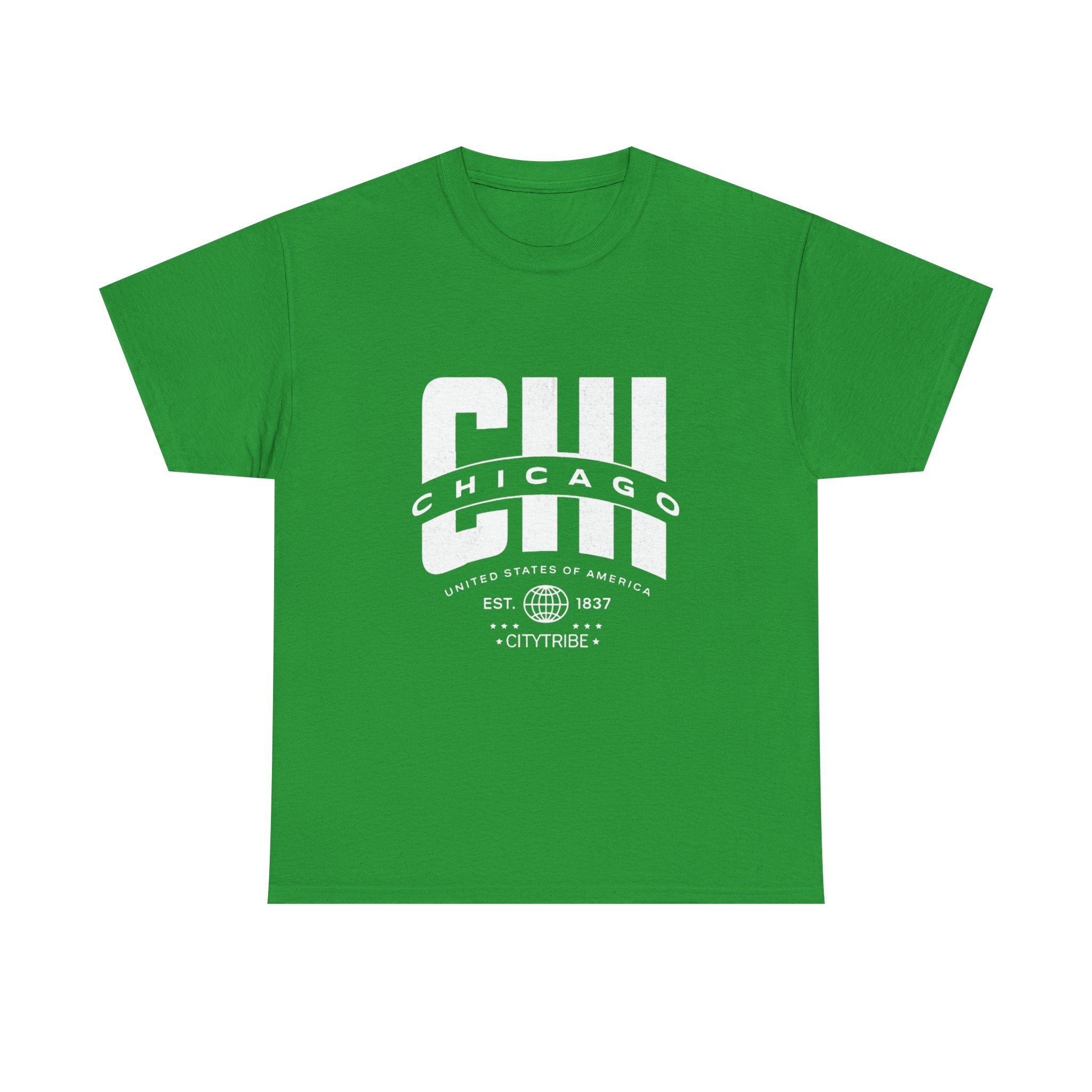 Chicago Unisex Heavy Cotton Tee - City Tribal Design for Casual Wear