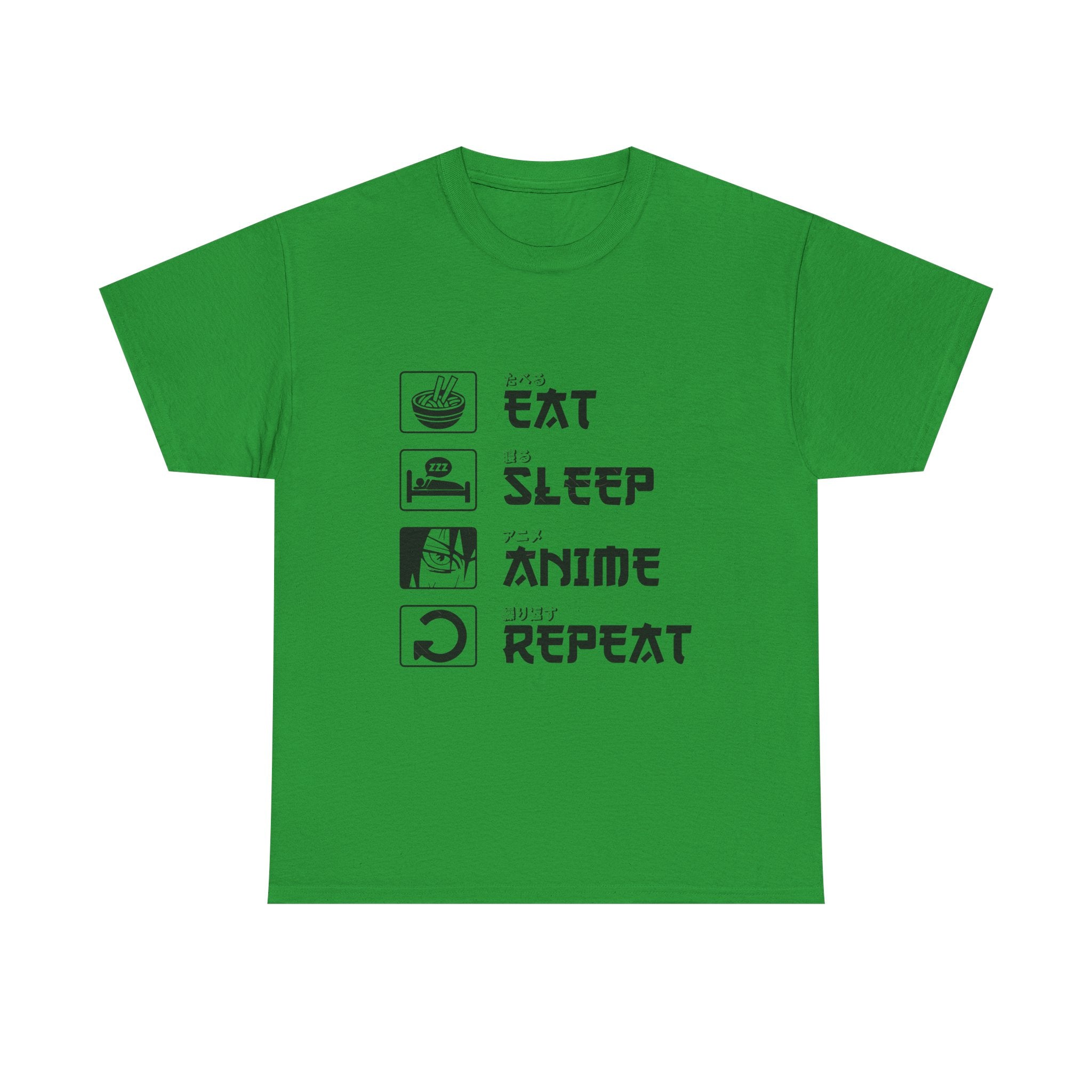Unisex Heavy Cotton Tee - Eat Sleep Anime Repeat - Perfect for Anime Lovers