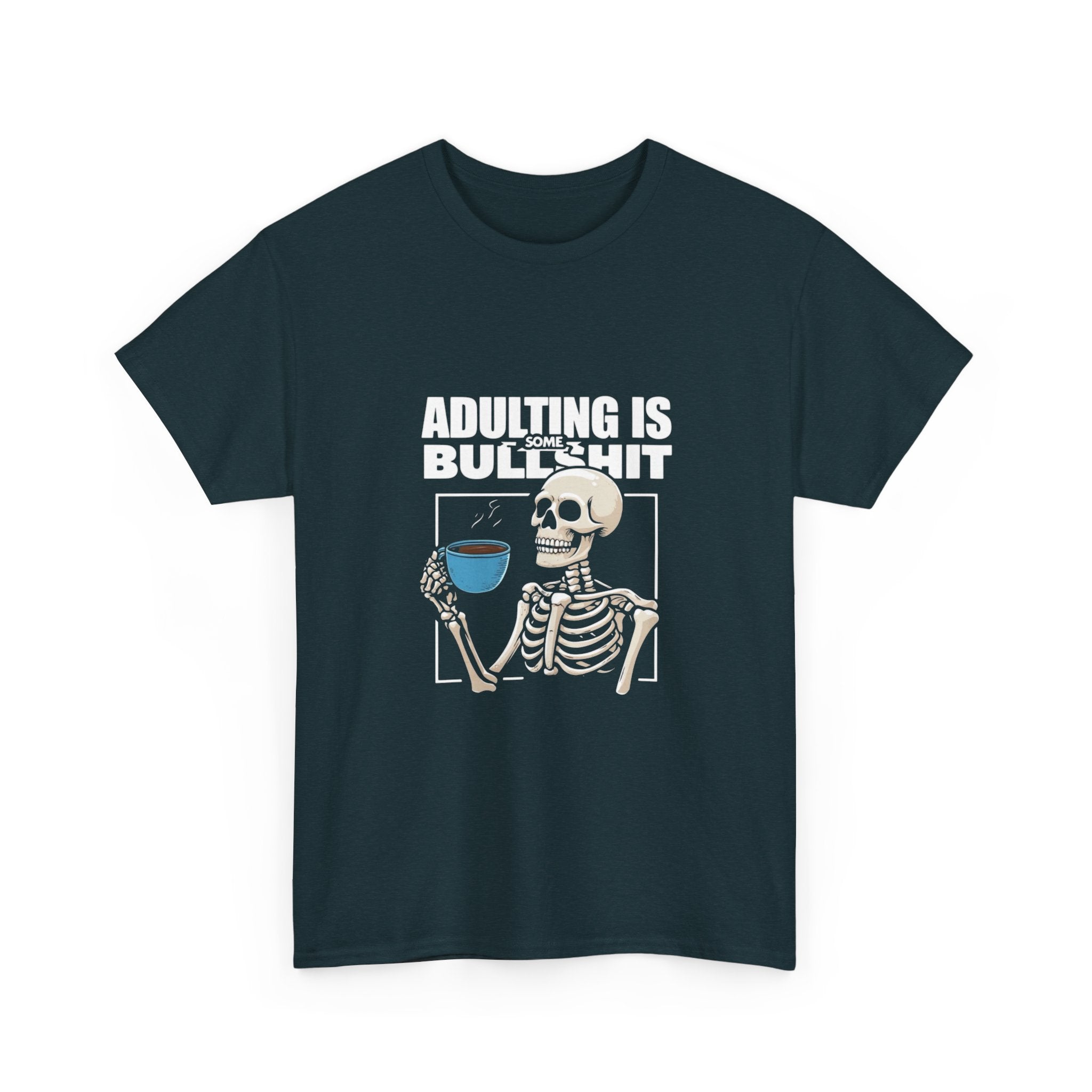 Coffee Skeleton Unisex Heavy Cotton Tee - Perfect for Casual Days