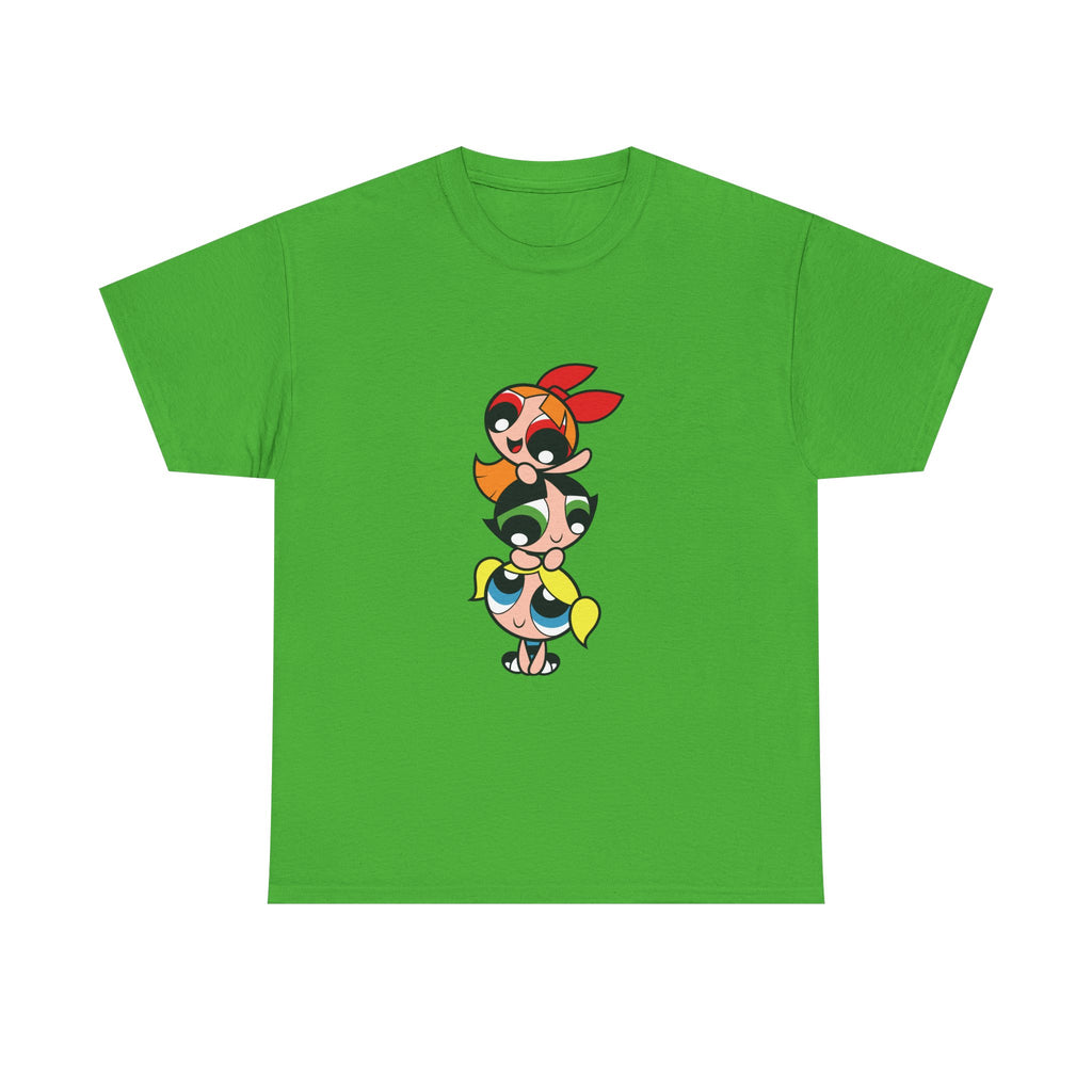 Powerpuff Girls Unisex Heavy Cotton Tee - Cute Cartoon Graphic Tee for Fans