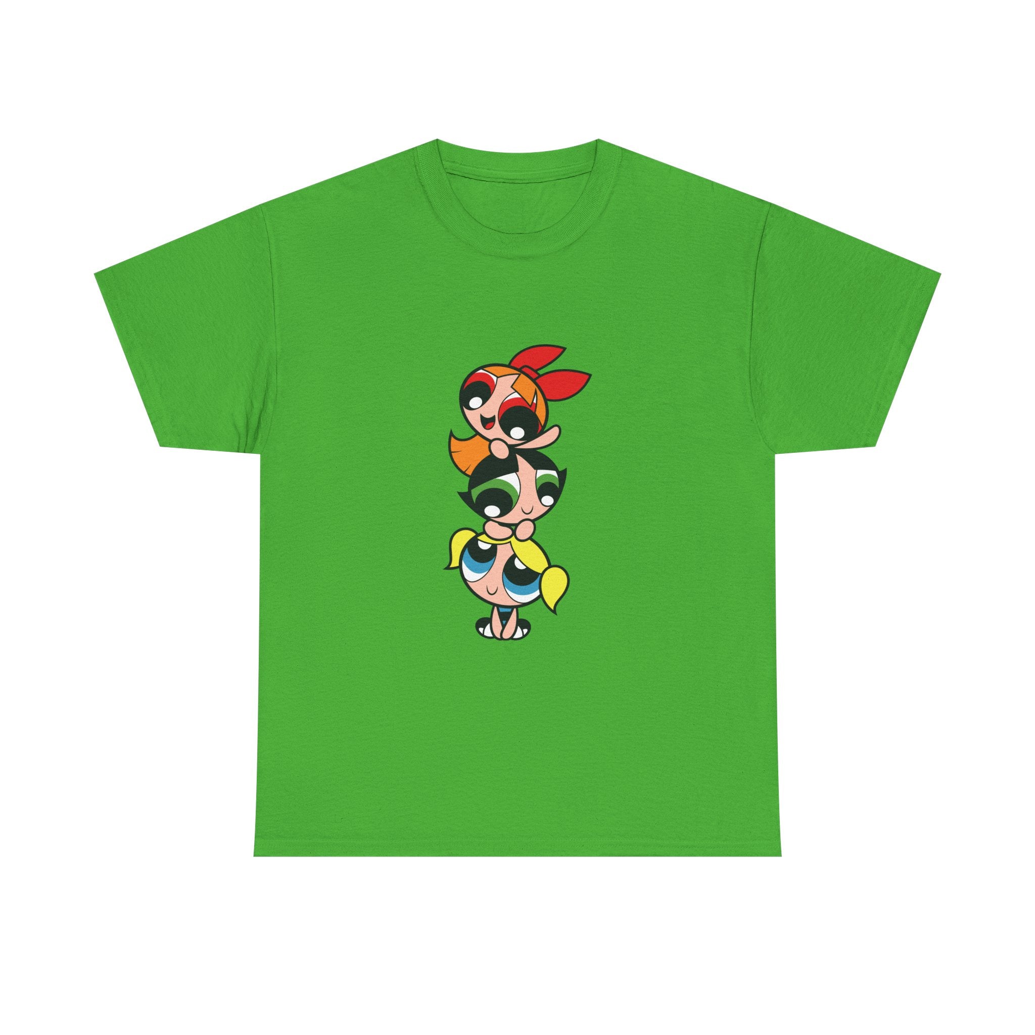 Powerpuff Girls Unisex Heavy Cotton Tee - Cute Cartoon Graphic Tee for Fans