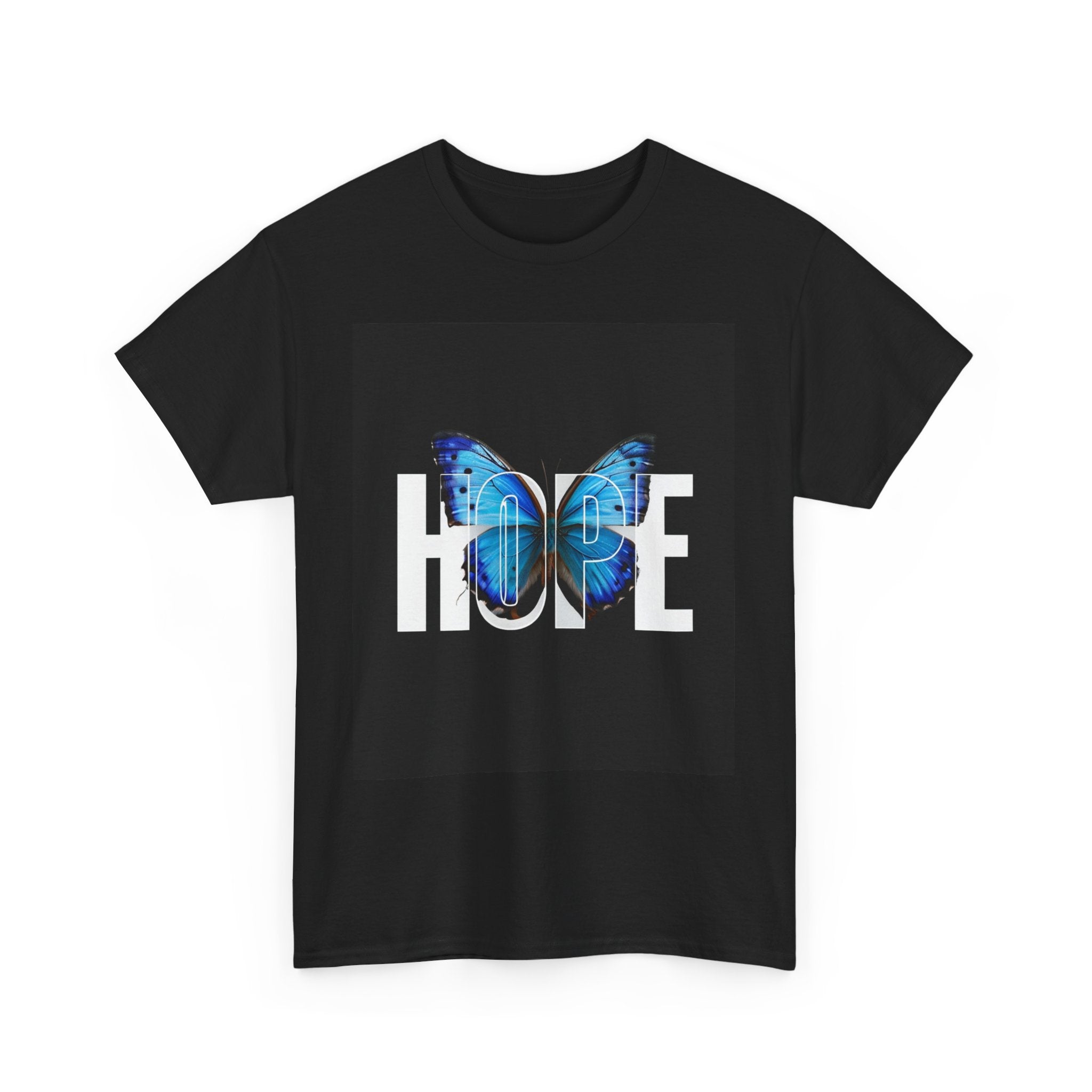 Hope Butterfly Unisex Heavy Cotton Tee - Inspirational Graphic T-Shirt