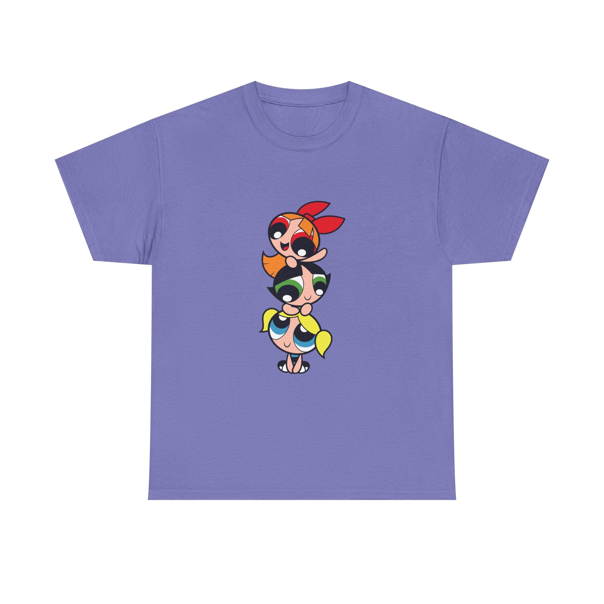 Powerpuff Girls Unisex Heavy Cotton Tee - Cute Cartoon Graphic Tee for Fans