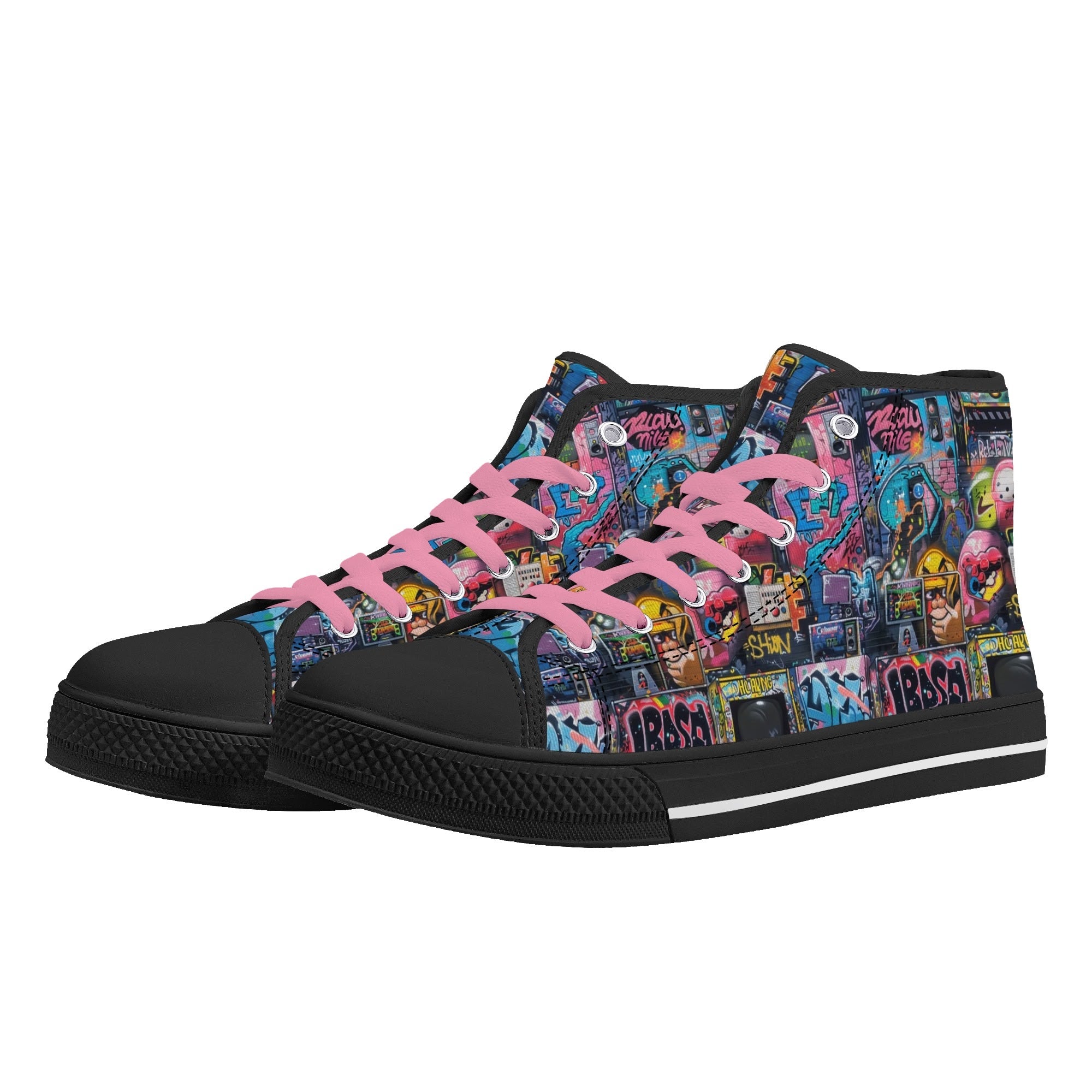 Mens High Top Canvas Shoes - Customized Tongue