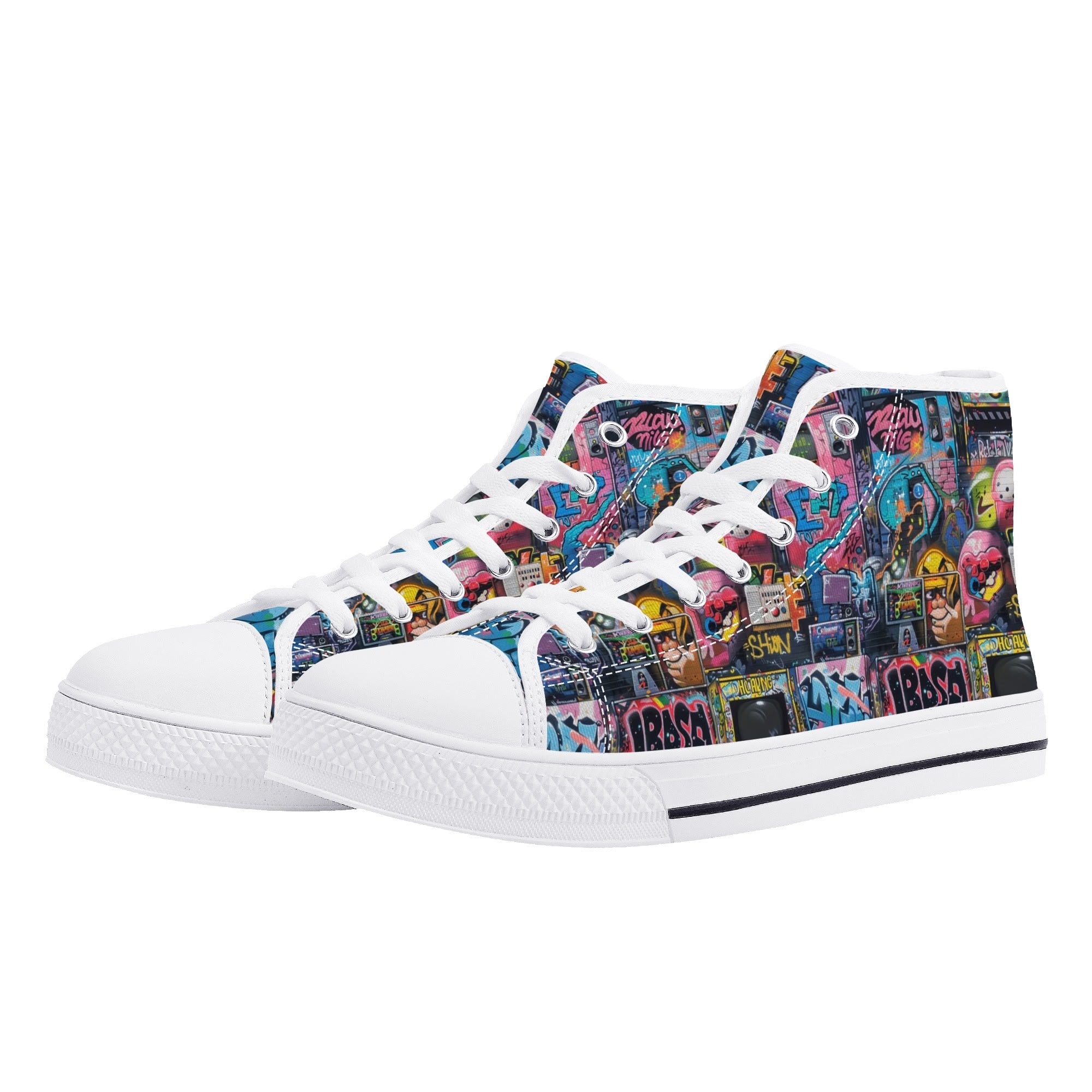 Mens High Top Canvas Shoes - Customized Tongue