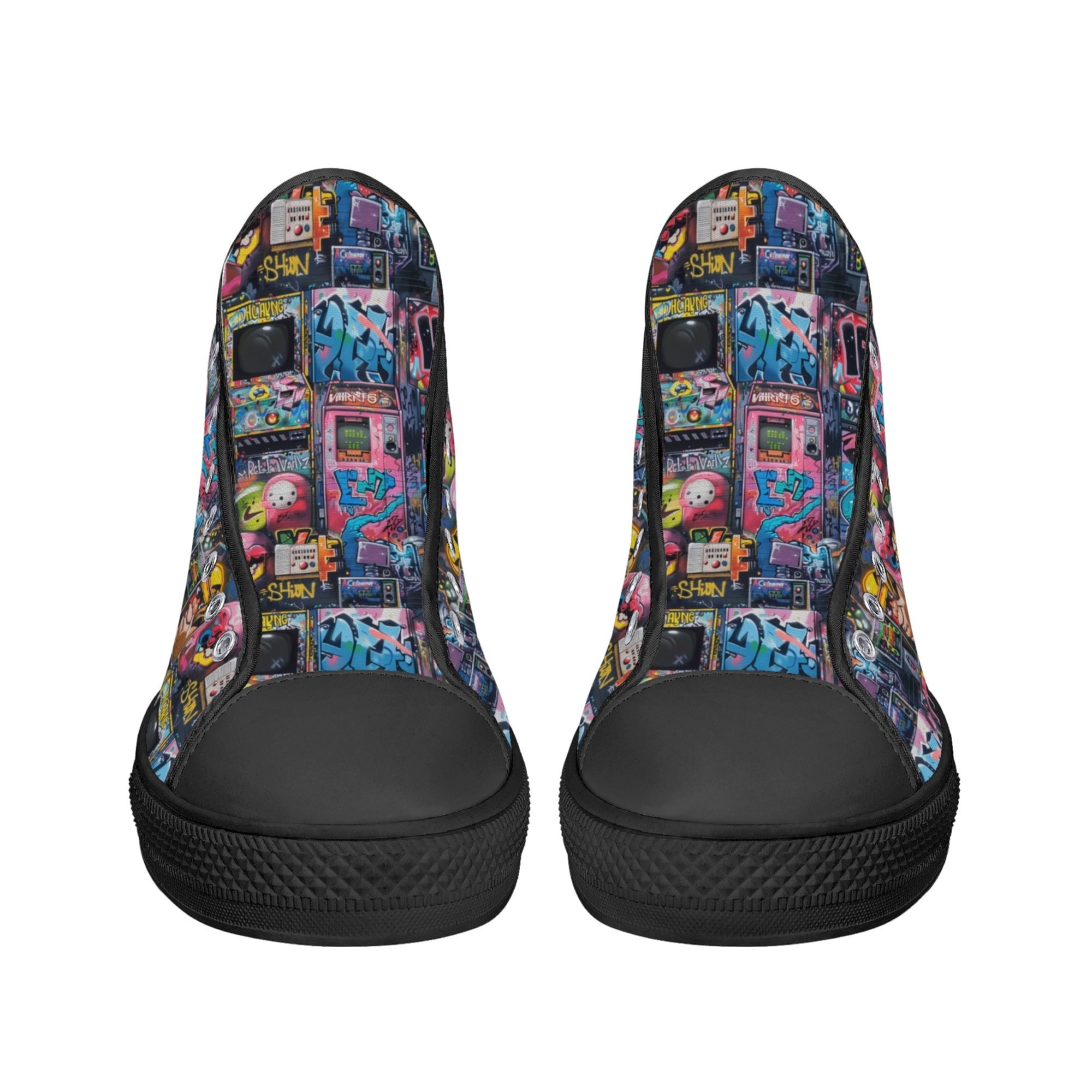 Mens High Top Canvas Shoes - Customized Tongue