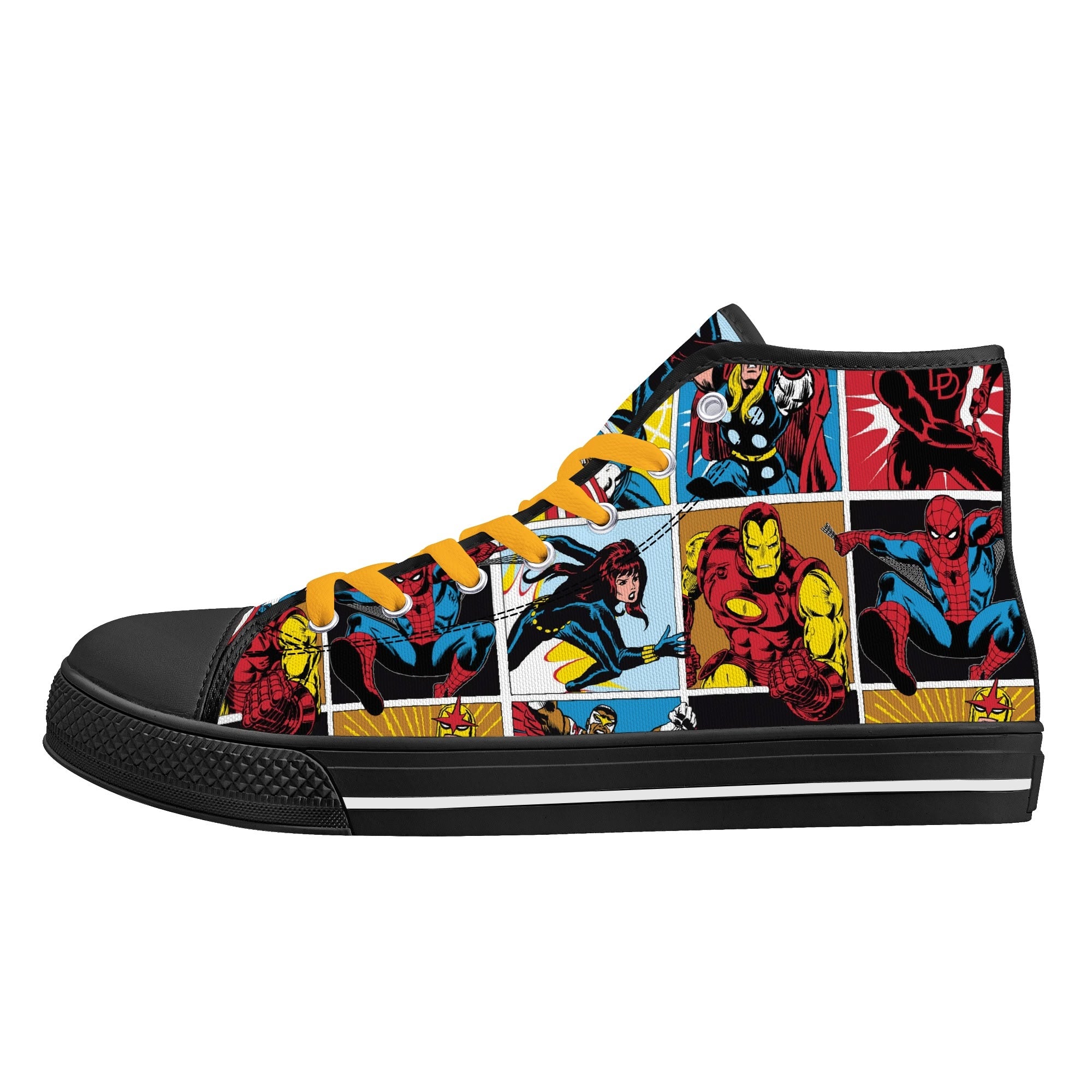 Mens High Top Canvas Shoes - Customized Tongue