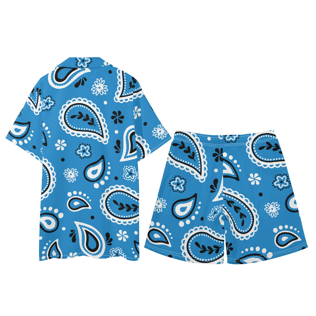 Mens Regular Fit Hawaiian Short Sleeve Shirt and Shorts Set
