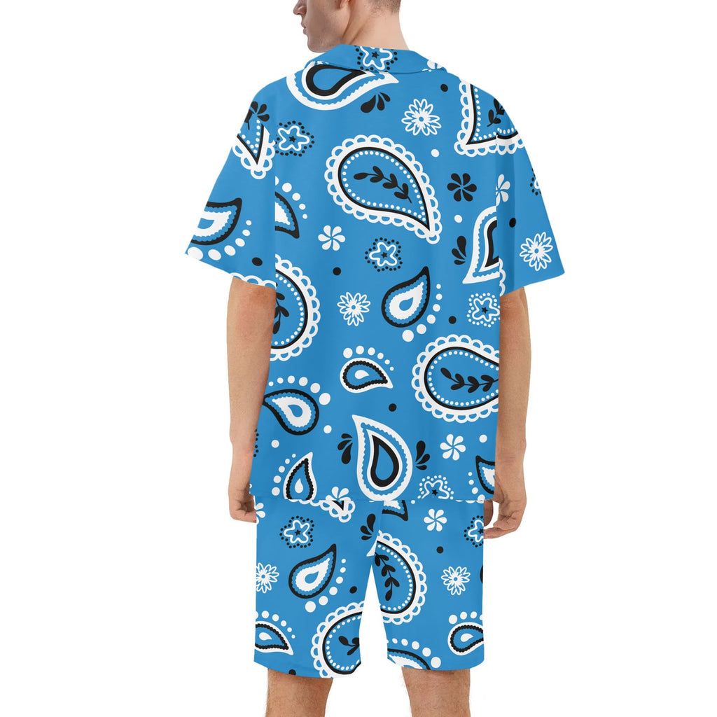 Mens Regular Fit Hawaiian Short Sleeve Shirt and Shorts Set
