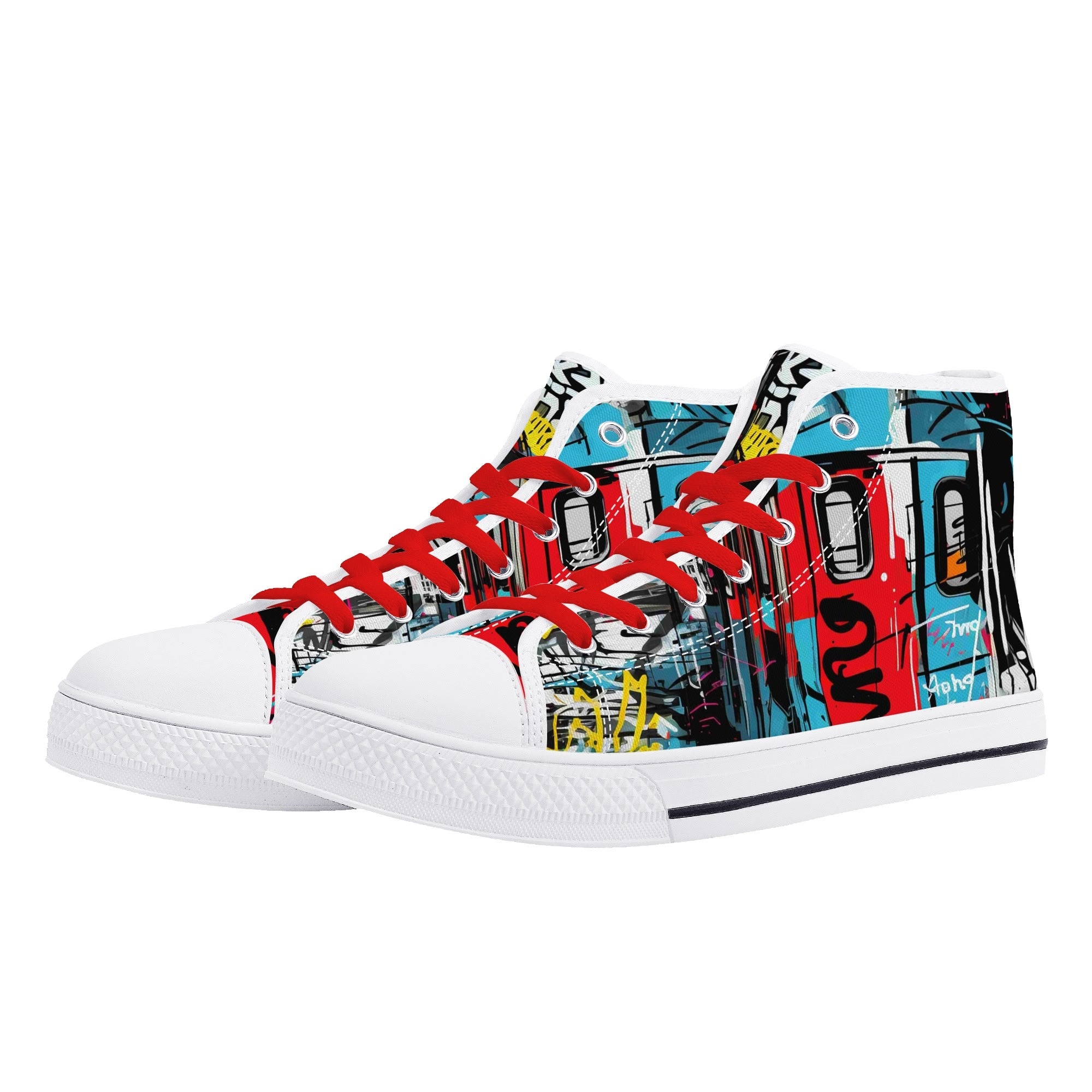 Mens High Top Canvas Shoes - Customized Tongue