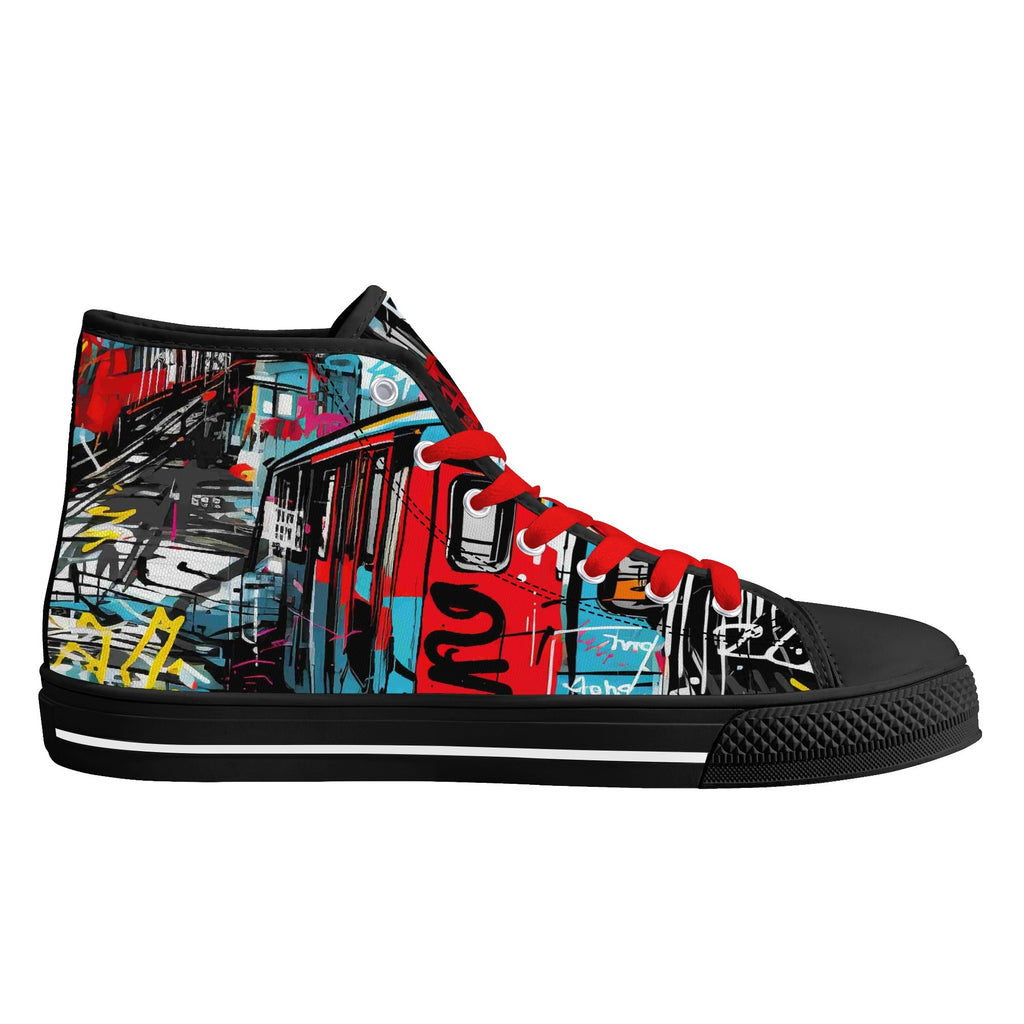 Mens High Top Canvas Shoes - Customized Tongue