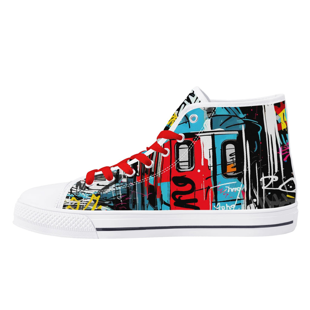 Mens High Top Canvas Shoes - Customized Tongue