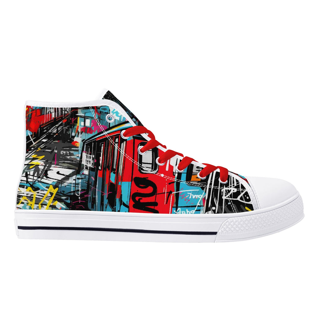 Mens High Top Canvas Shoes - Customized Tongue