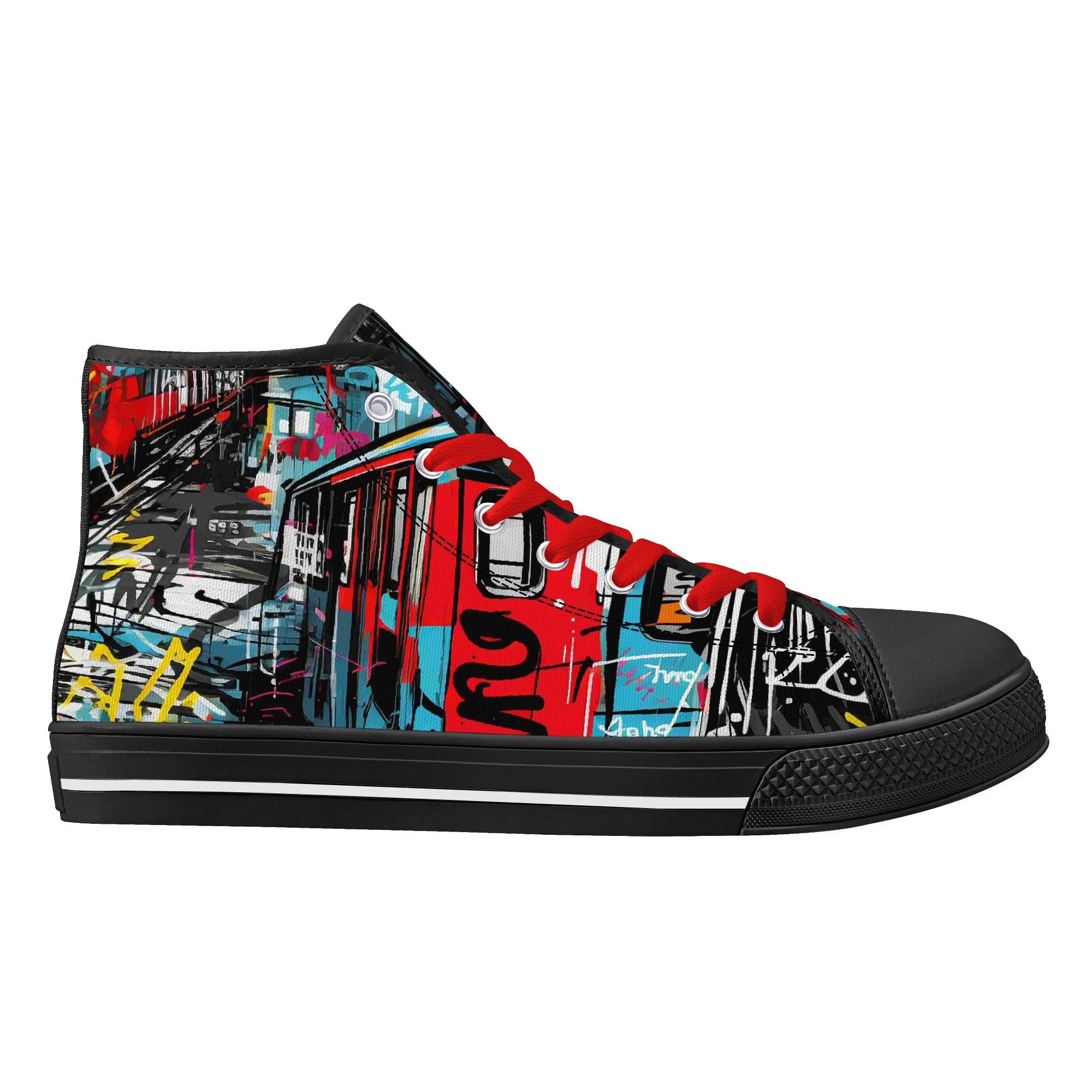 Mens High Top Canvas Shoes - Customized Tongue