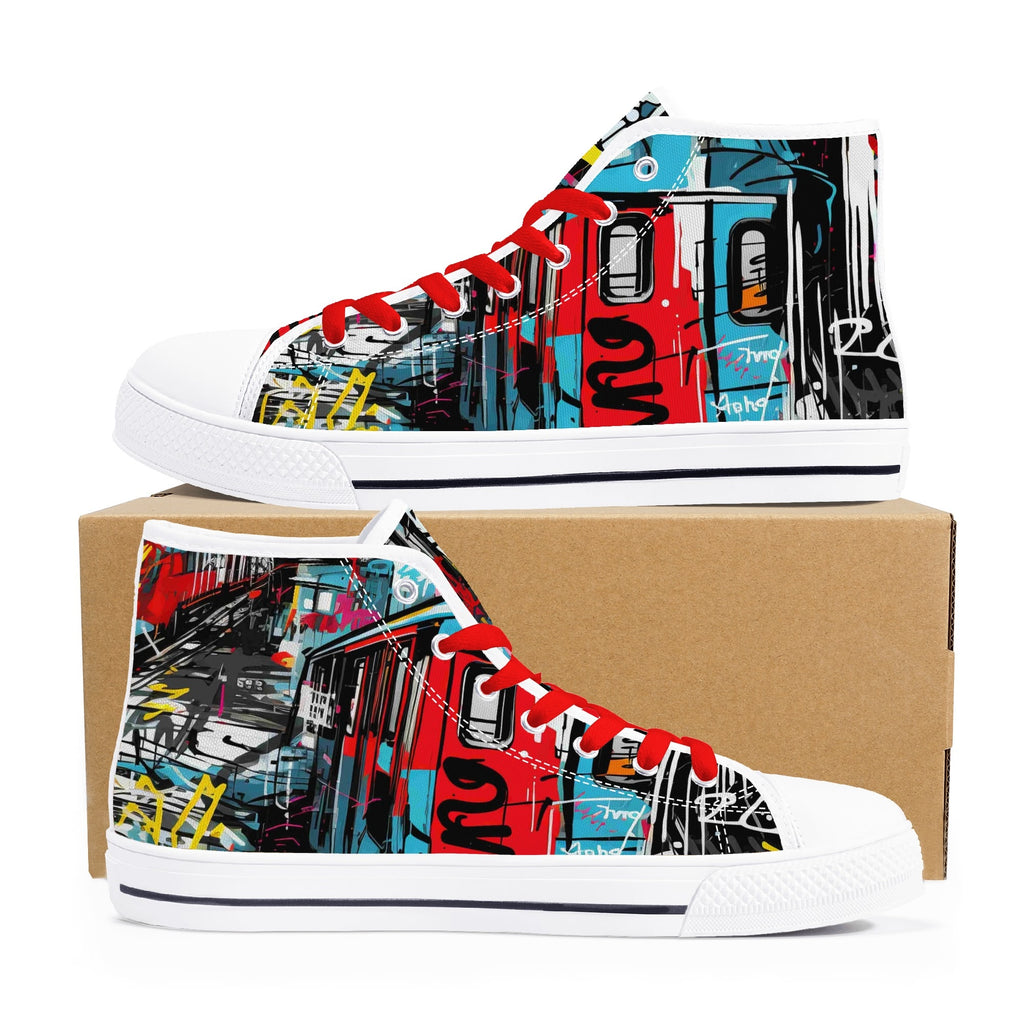 Mens High Top Canvas Shoes - Customized Tongue