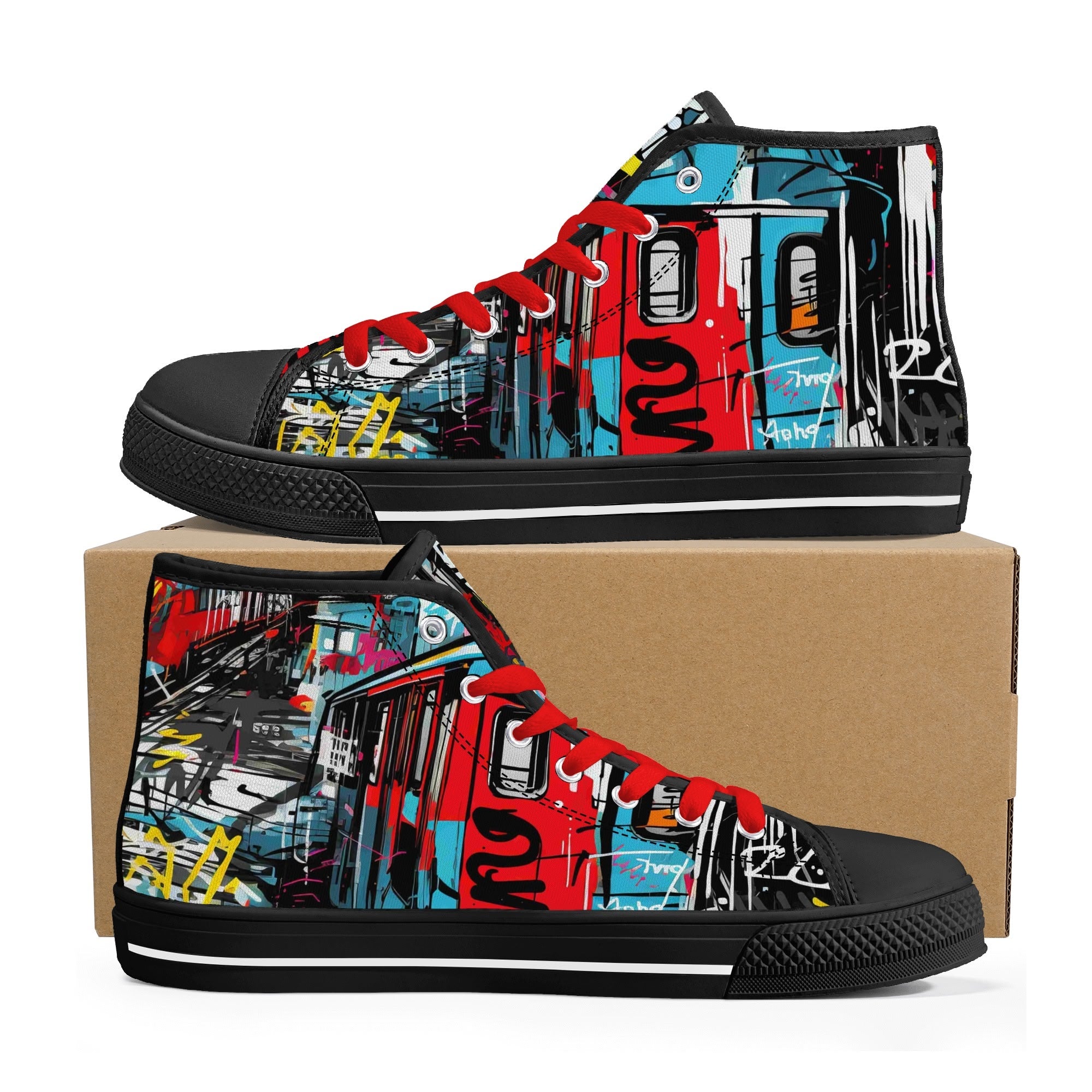 Mens High Top Canvas Shoes - Customized Tongue