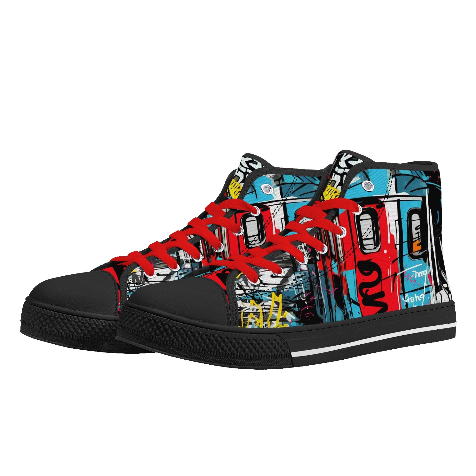 Mens High Top Canvas Shoes - Customized Tongue