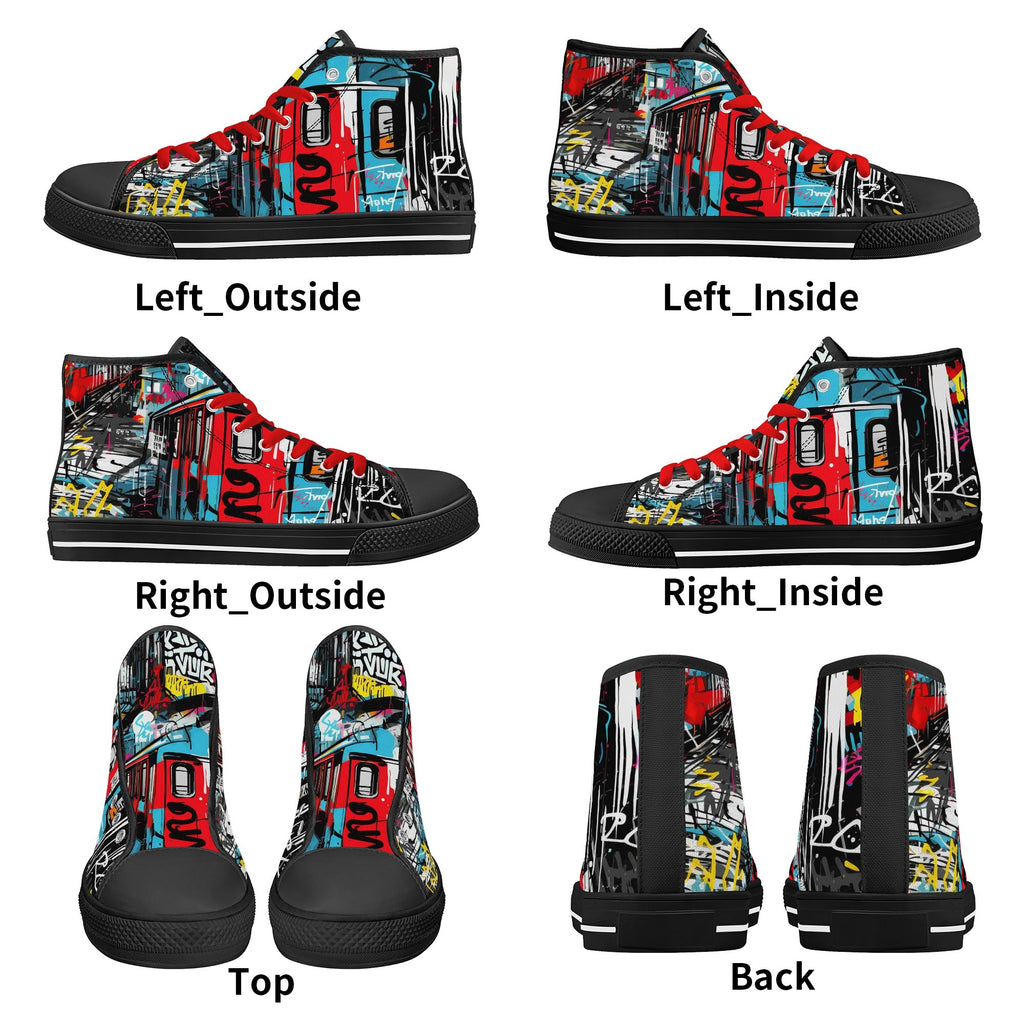 Mens High Top Canvas Shoes - Customized Tongue